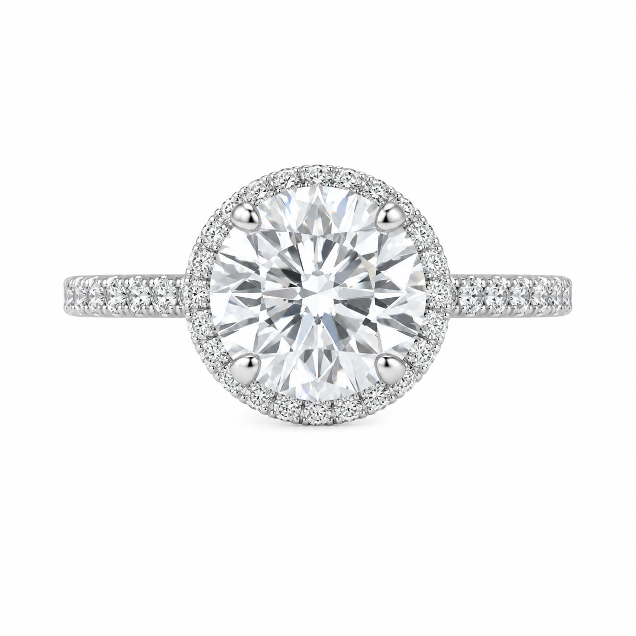14K White Gold Women's Ring 1.68 ct Round Lab Grown Diamond