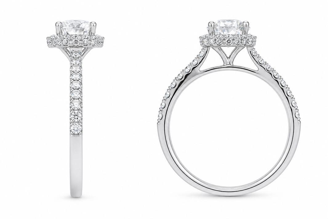 14K White Gold Women's Ring 1.68 ct Round Lab Grown Diamond