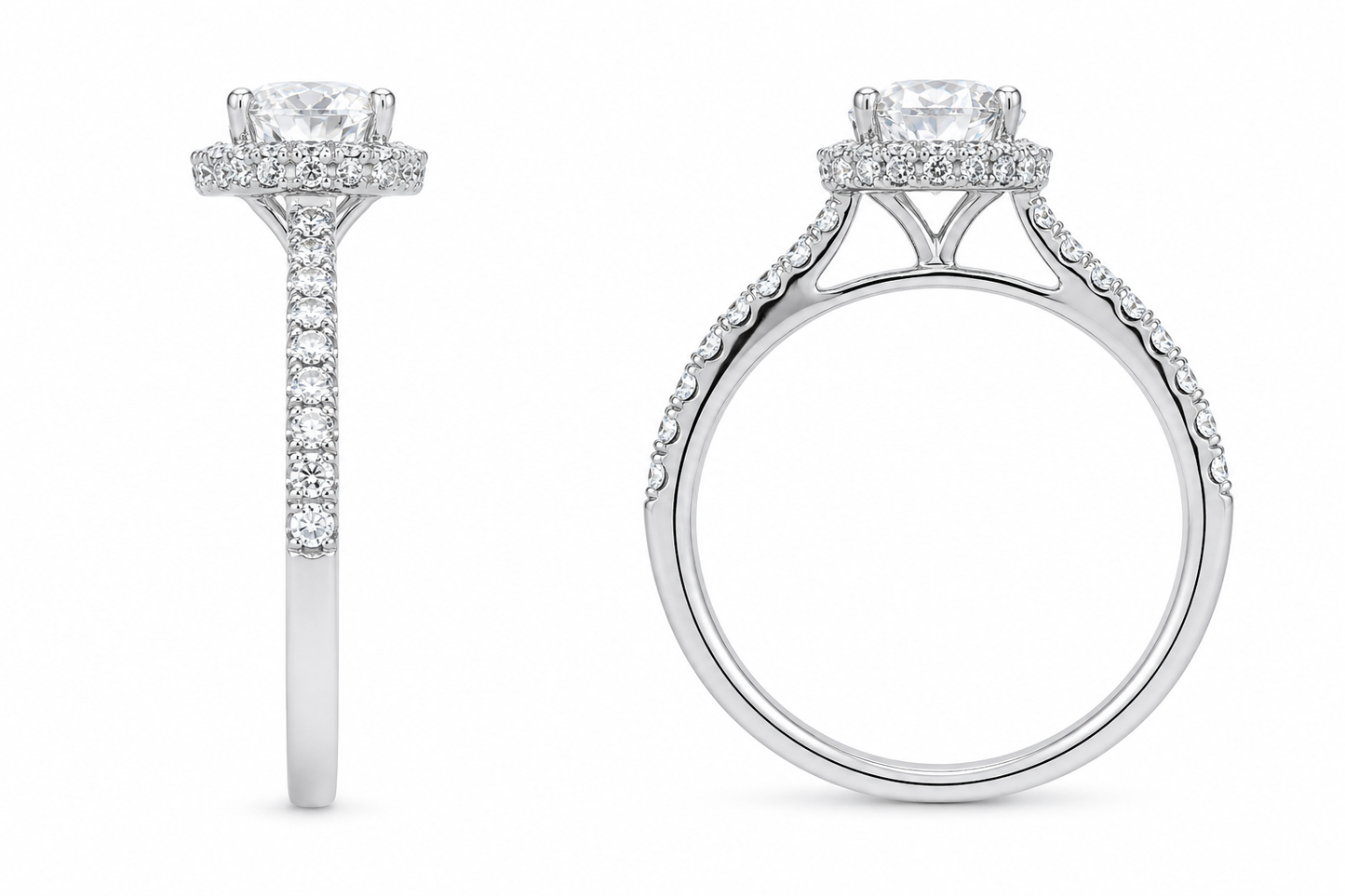 14K White Gold Women's Ring 1.68 ct Round Lab Grown Diamond