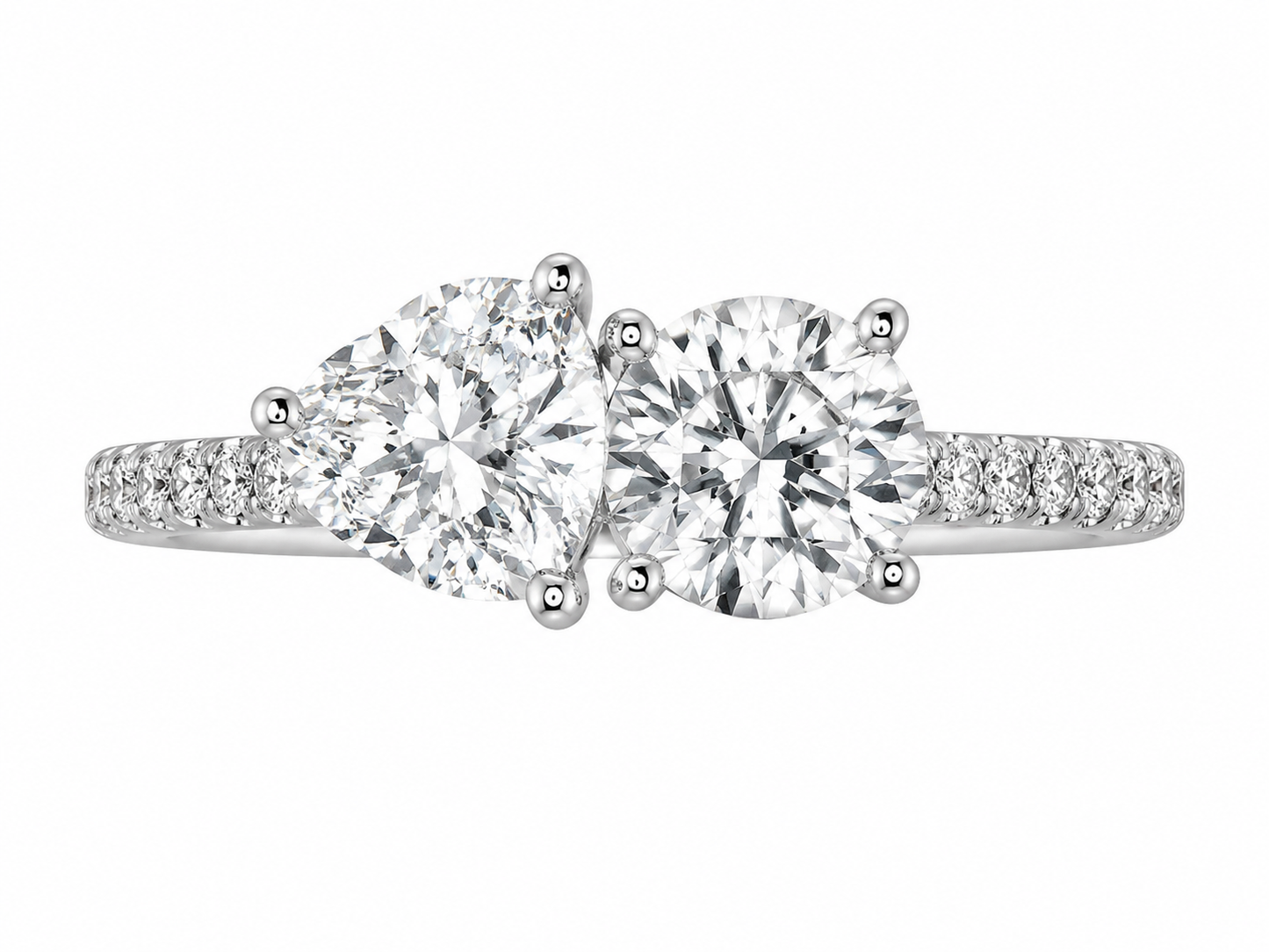 14K Yellow Gold Women's Ring Heart, Round 1.00 ct Lab Grown Diamond