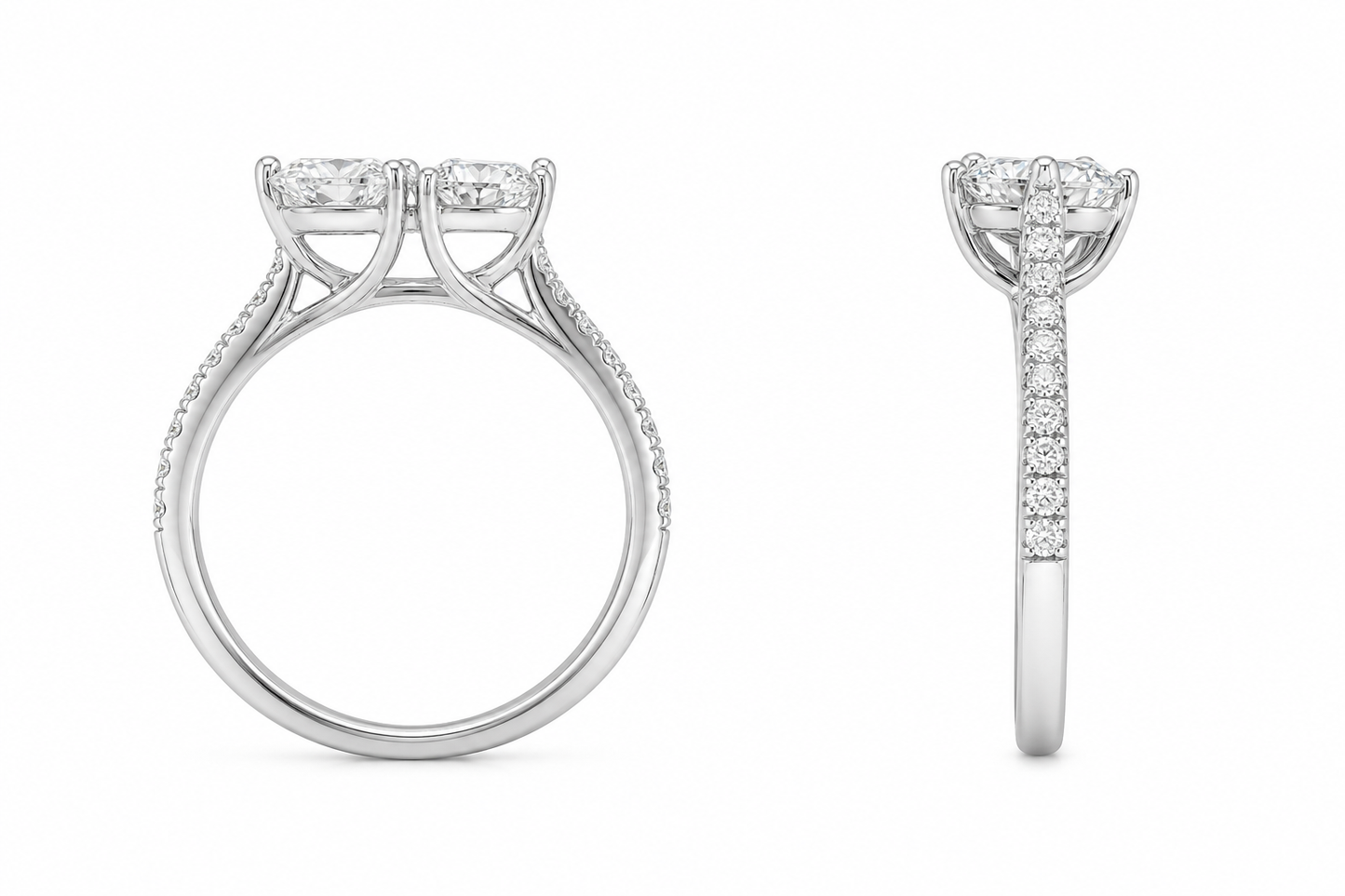 14K Yellow Gold Women's Ring Heart, Round 1.00 ct Lab Grown Diamond