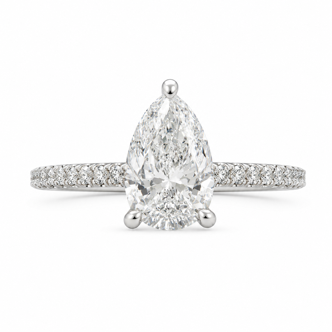 14K White Gold Women's Ring Princess Cut 1.27 ct Lab Grown Diamond