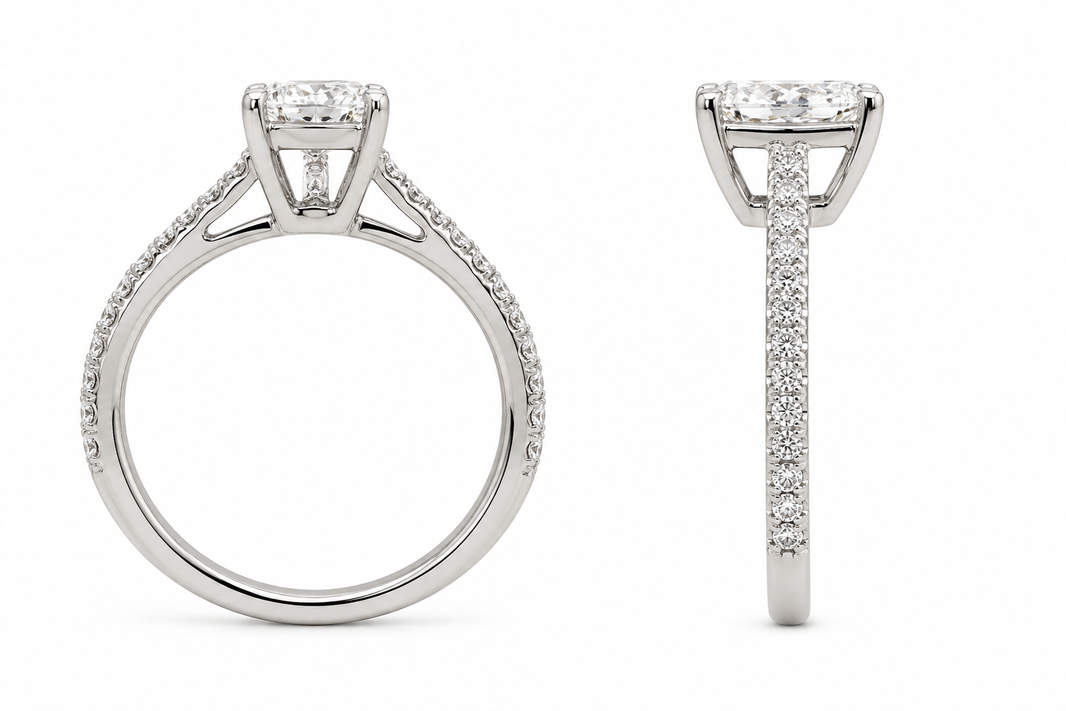 14K White Gold Women's Ring Princess Cut 1.27 ct Lab Grown Diamond