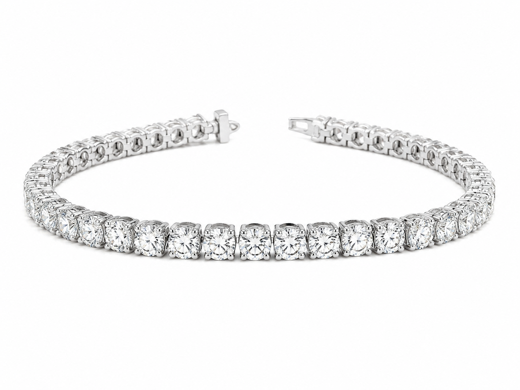 14K White Gold 4.20mm Tennis Bracelet Round 10.00 ct Lab Grown Diamond