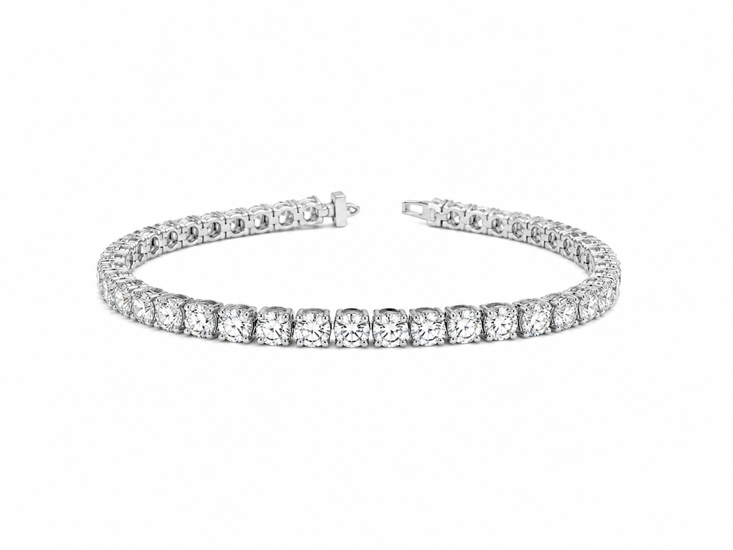 14K White Gold 3.80mm Tennis Bracelet Round 8.00 ct Lab Grown Diamond