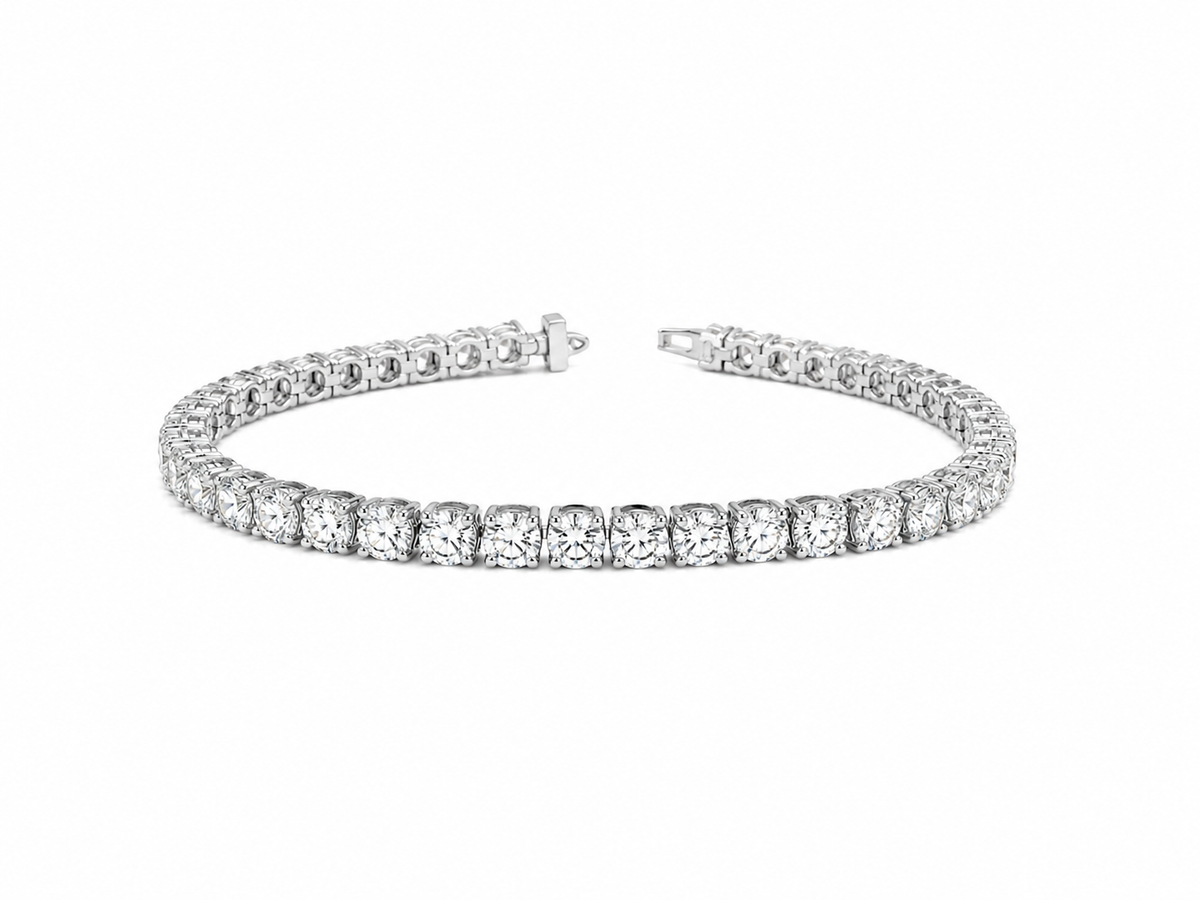 14K White Gold 3.80mm Tennis Bracelet Round 8.00 ct Lab Grown Diamond