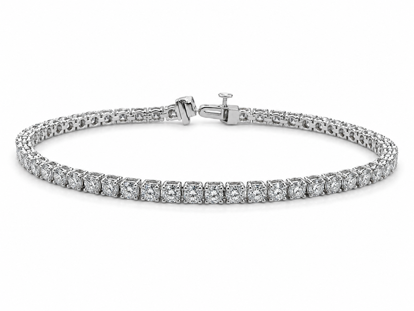 14K White Gold 3.10mm Tennis Bracelet Round 5.00 ct Lab Grown Diamond