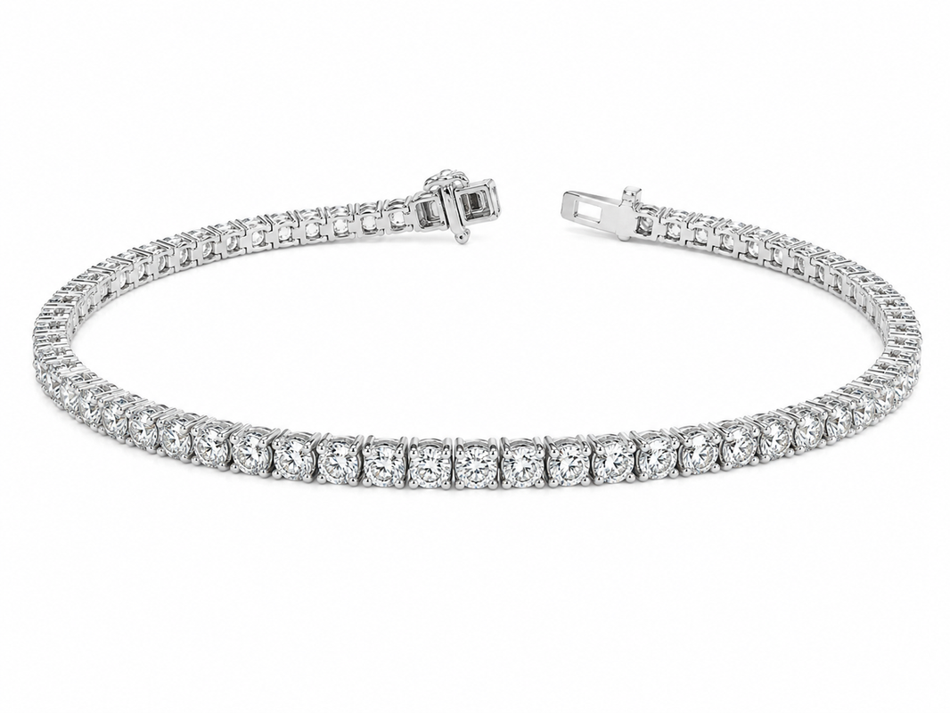14K White Gold 2.60mm Tennis Bracelet Round 3.00 ct Lab Grown Diamond