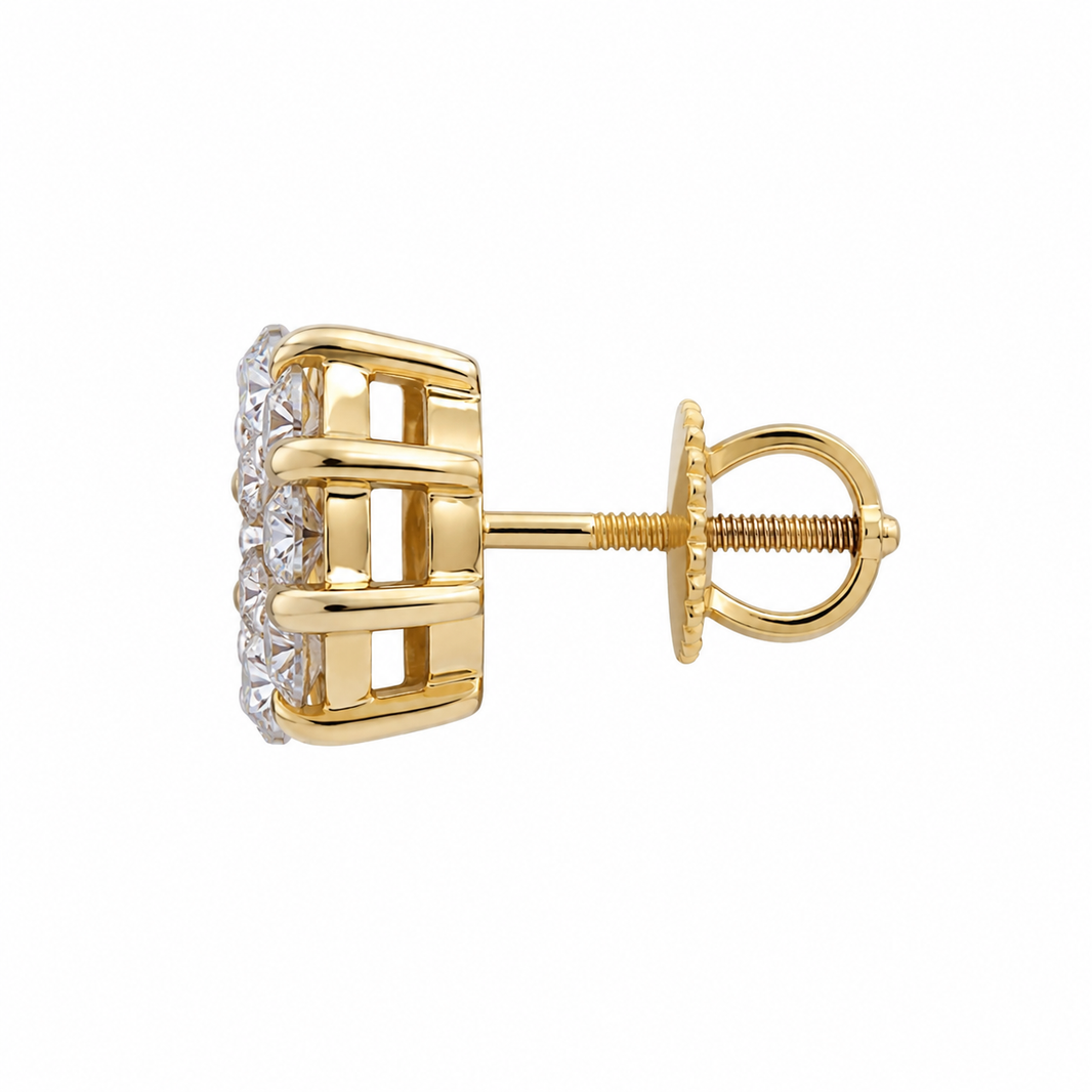 10K Yellow Gold Earrings 1.00 ct Lab Grown Diamond