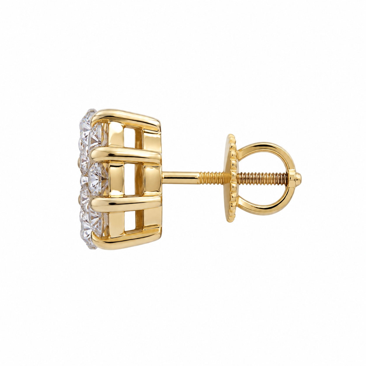 14K Yellow Gold Earrings 2.00 ct Lab Grown Diamond