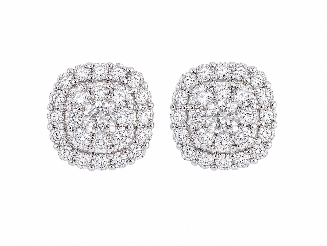 14K White Gold Earrings 1.00 ct Lab Grown Diamond