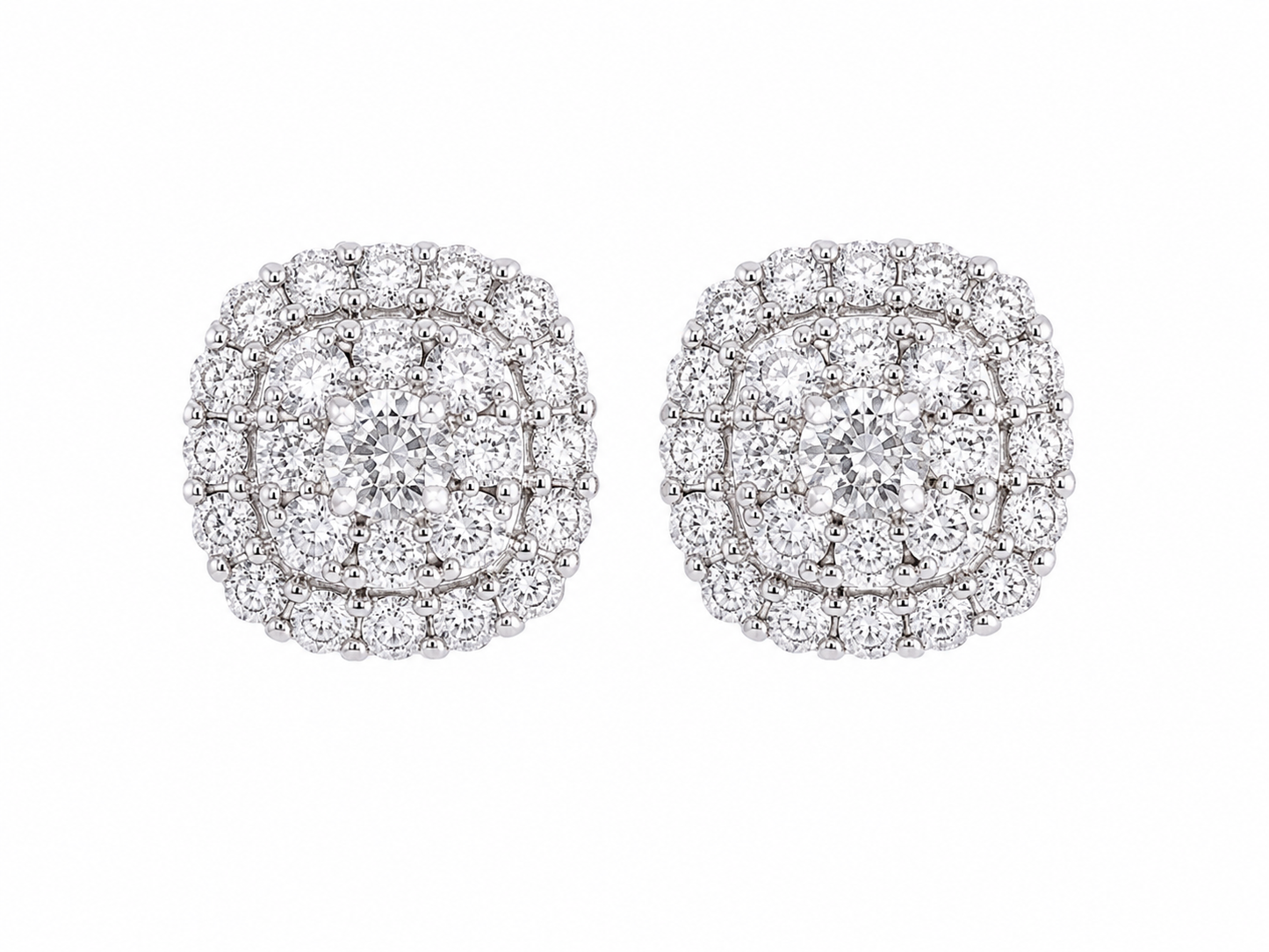 14K White Gold Earrings 1.00 ct Lab Grown Diamond