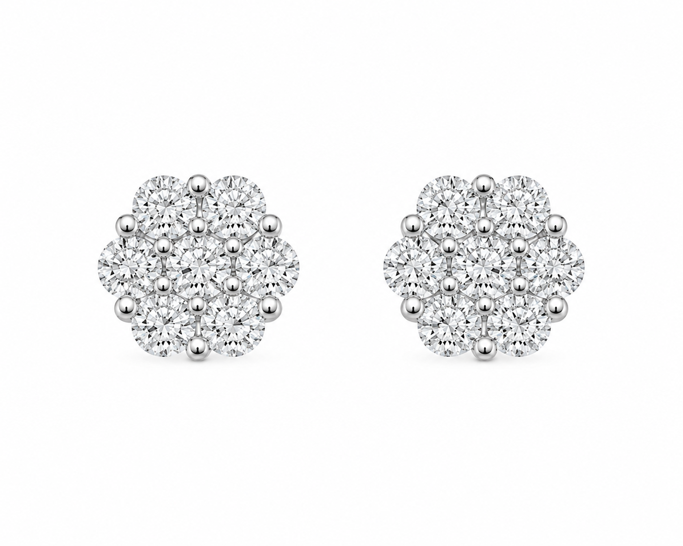 14K White Gold Earrings 2.00 ct Lab Grown Diamond