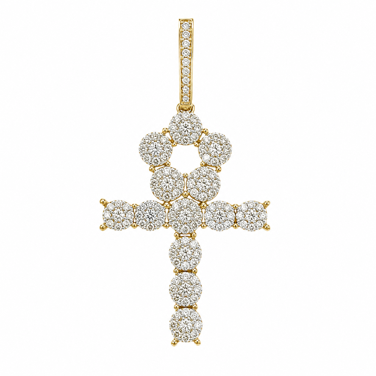 10K Yellow Gold Ankh Charm 0.84 ct Natural Diamond