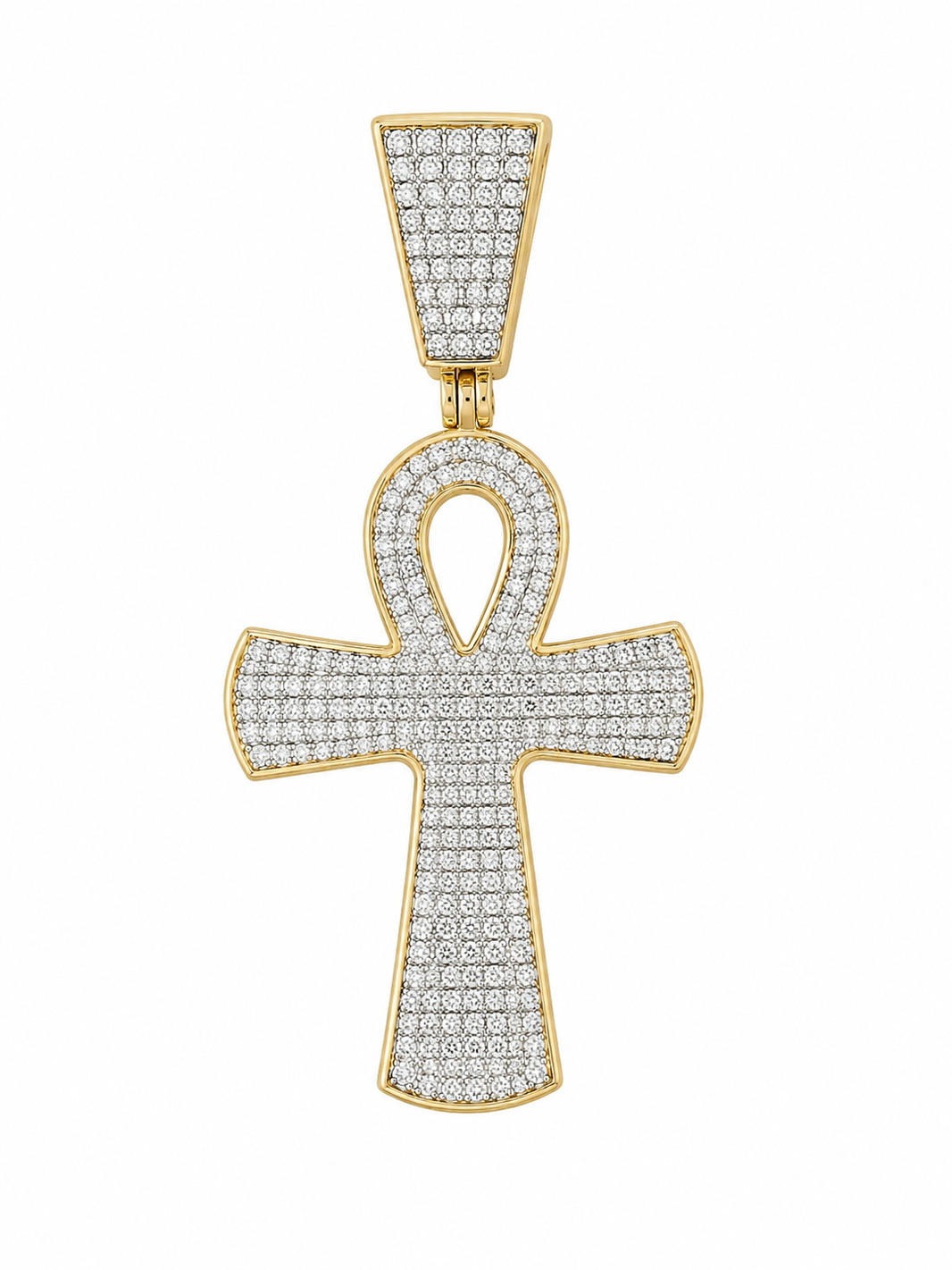 10K Yellow Gold Ankh Charm 0.45 ct Natural Diamond
