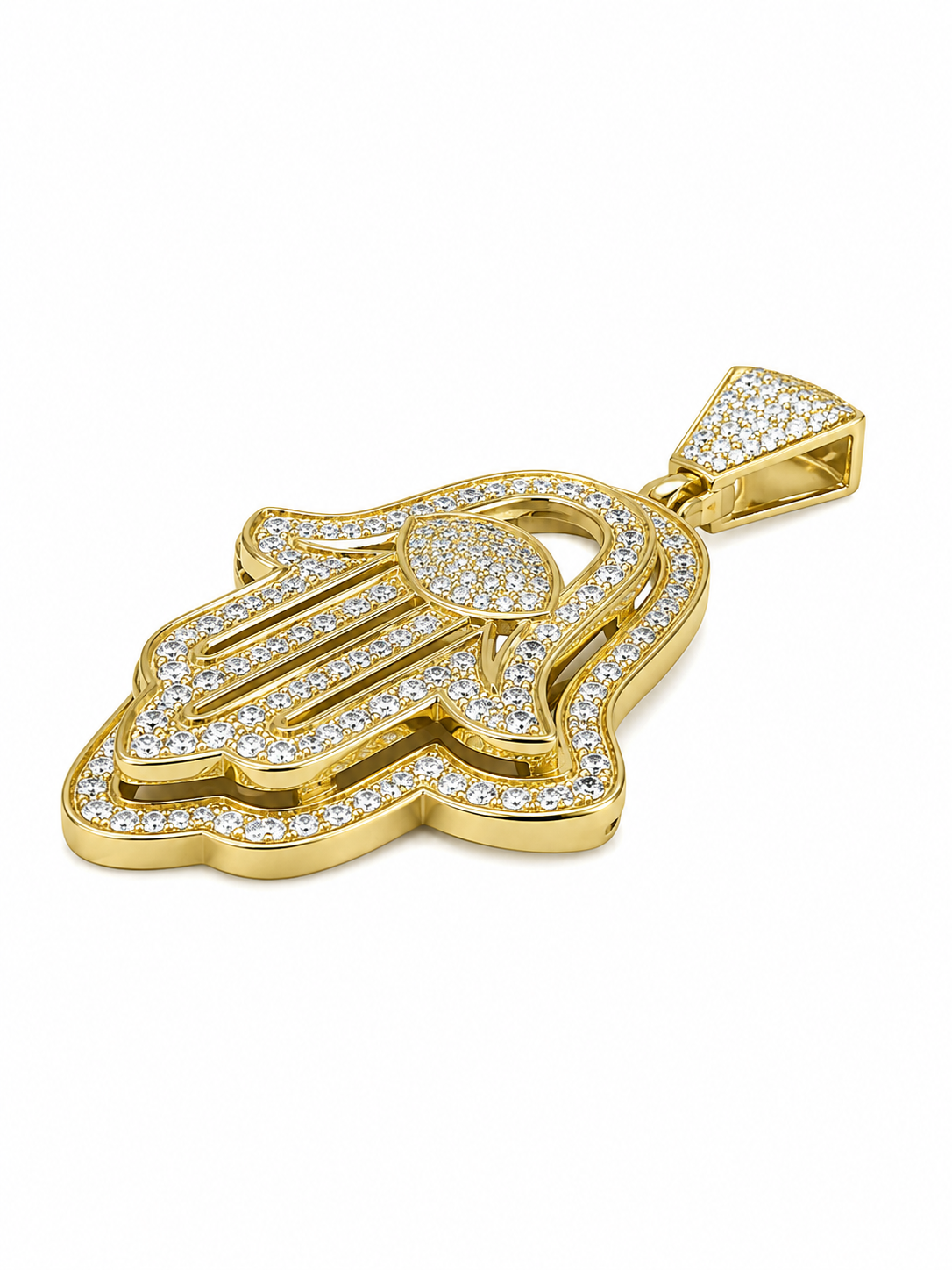 14K Yellow Gold “Hamsa” Charm 1.91 ct Natural Diamond