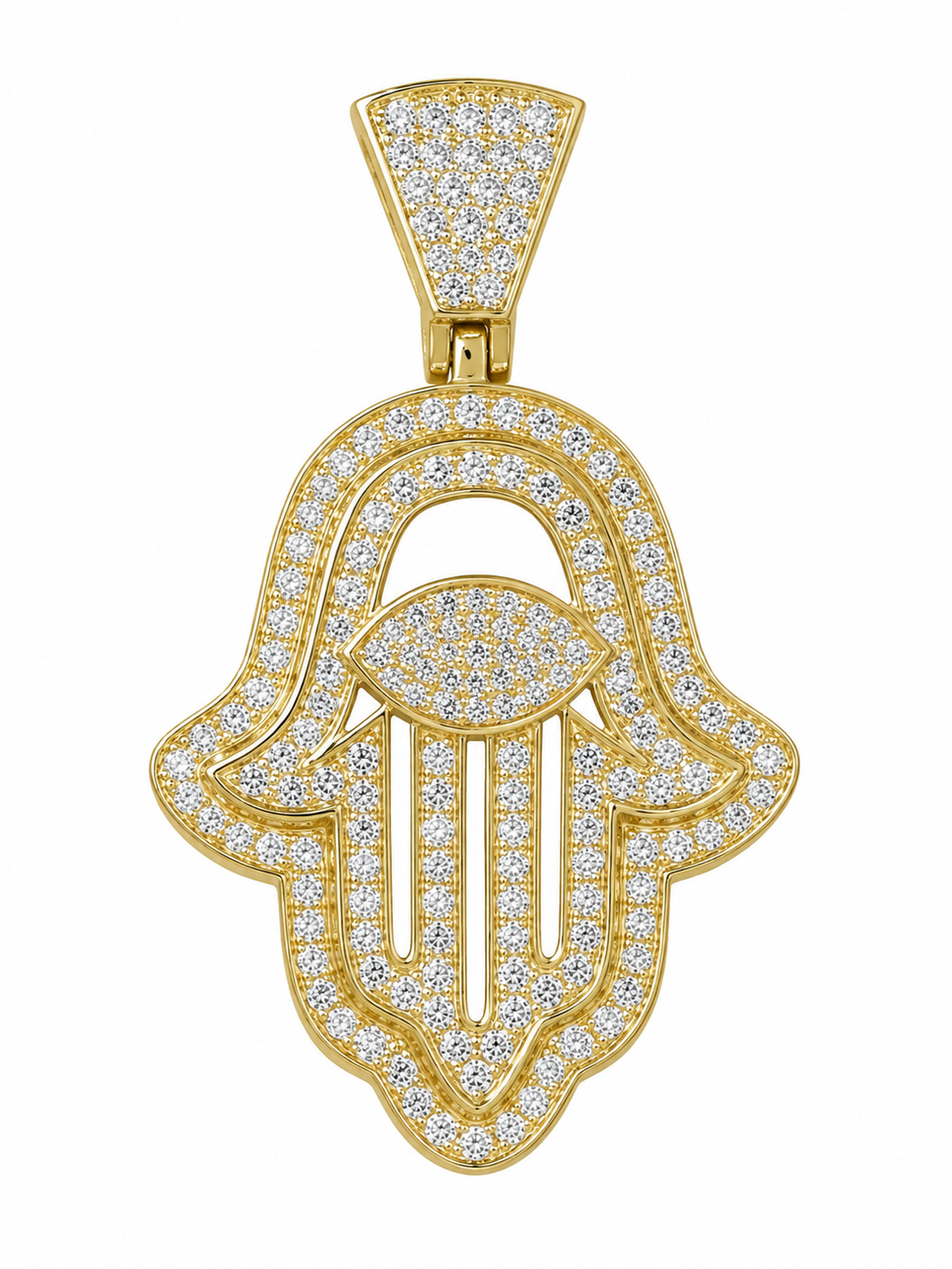 14K Yellow Gold “Hamsa” Charm 1.91 ct Natural Diamond