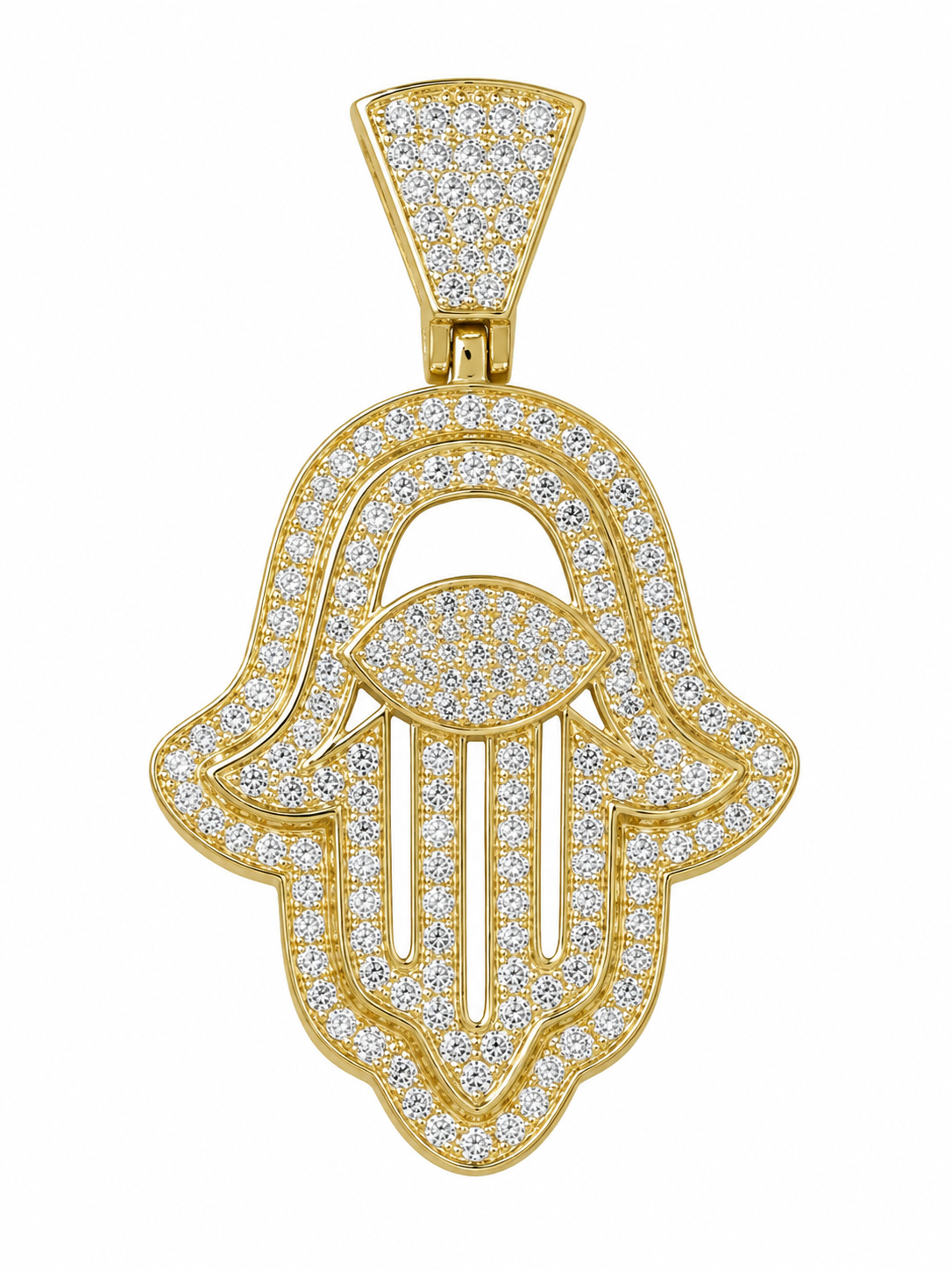 14K Yellow Gold “Hamsa” Charm 1.91 ct Natural Diamond