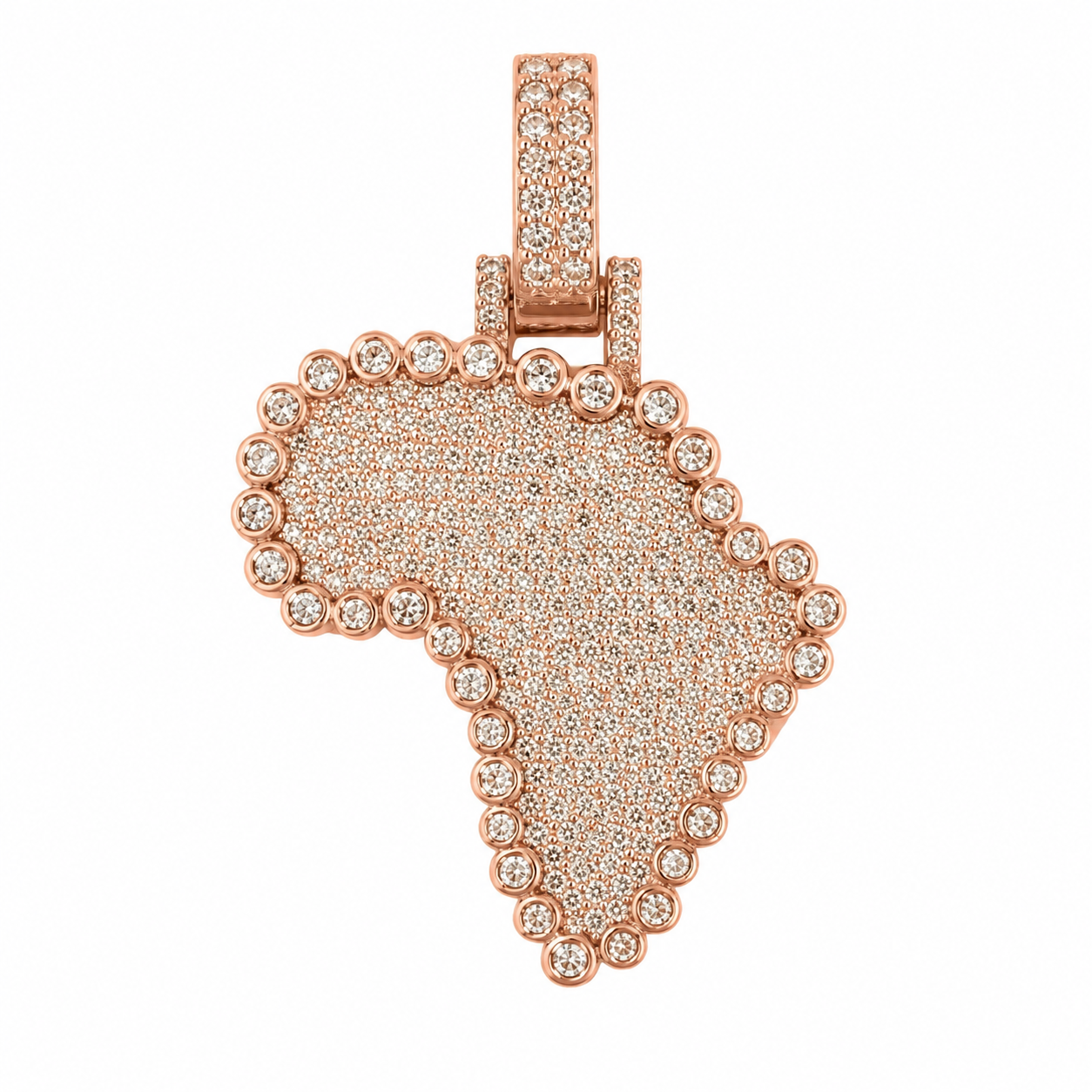 14K Rose Gold “Africa” Charm 2.63 ct Natural Diamond