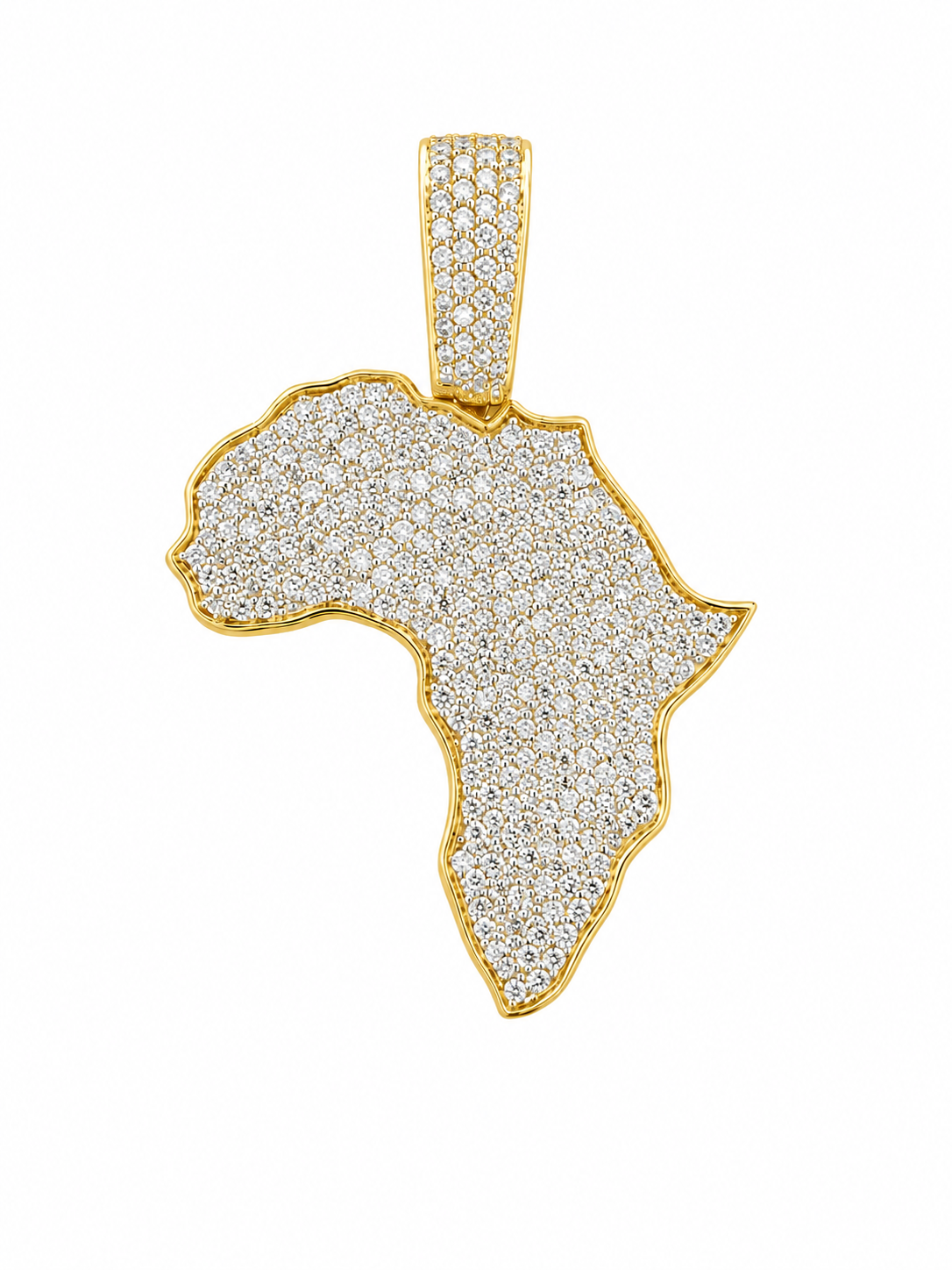 14K Yellow Gold “Africa” Charm 2.50 CT Natural Diamond