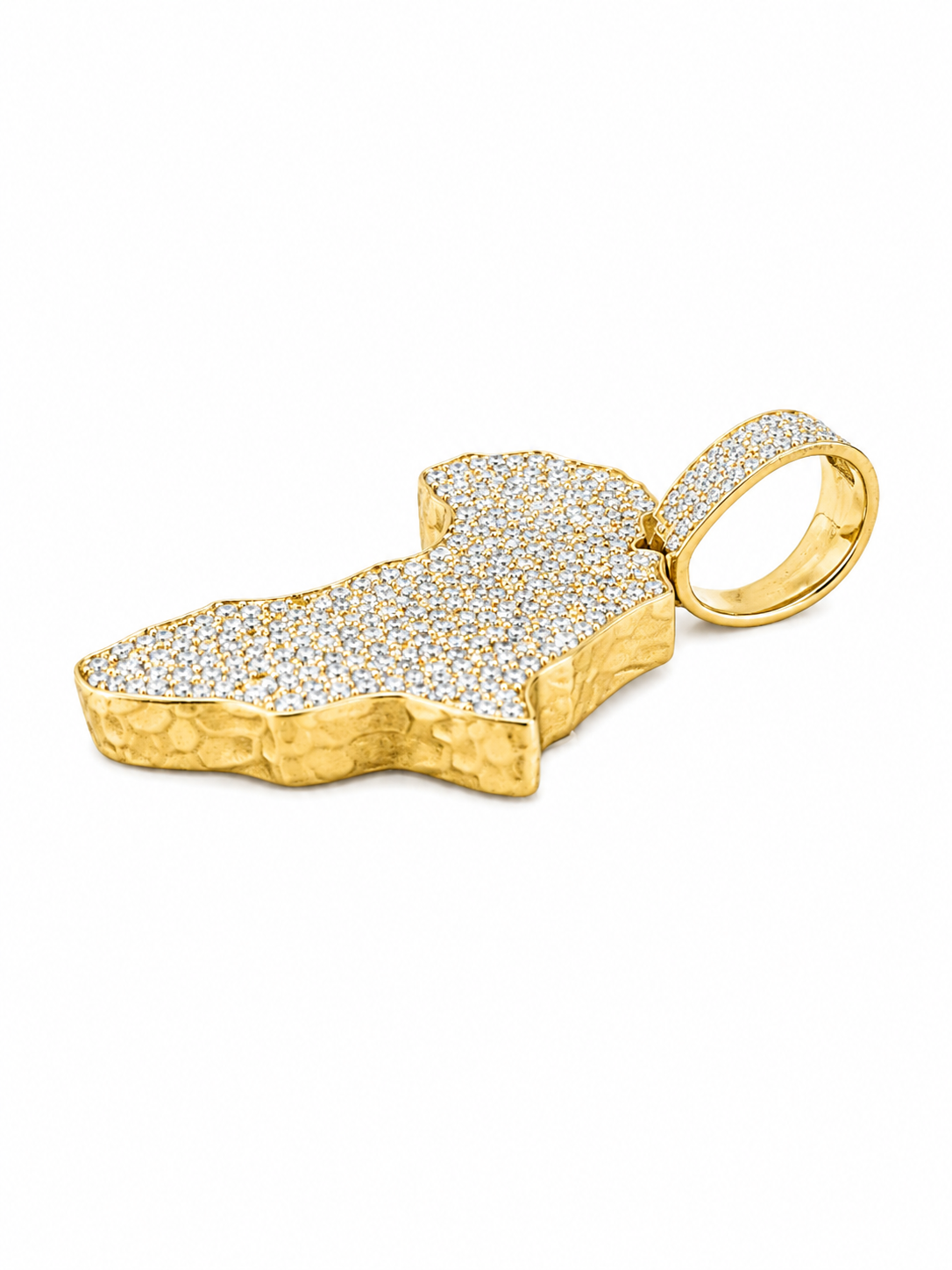 14K Yellow Gold “Africa” Charm 2.50 CT Natural Diamond