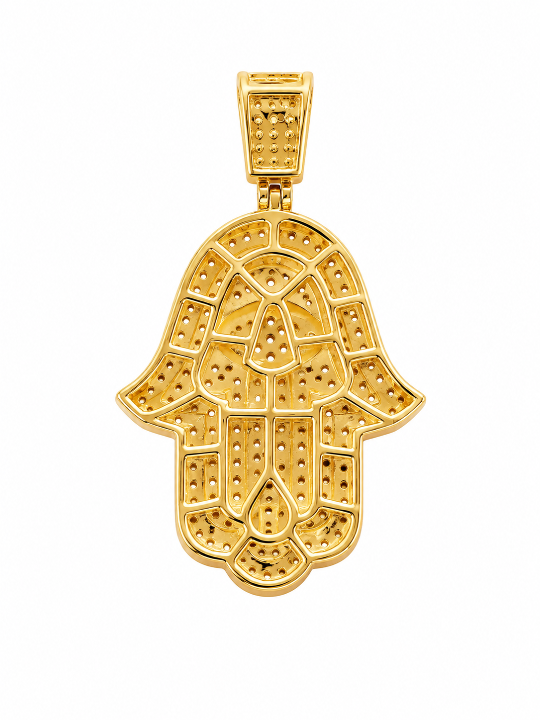 14K Yellow Gold “Hamsa Hand” Charm 1.27 ct Natural Diamond
