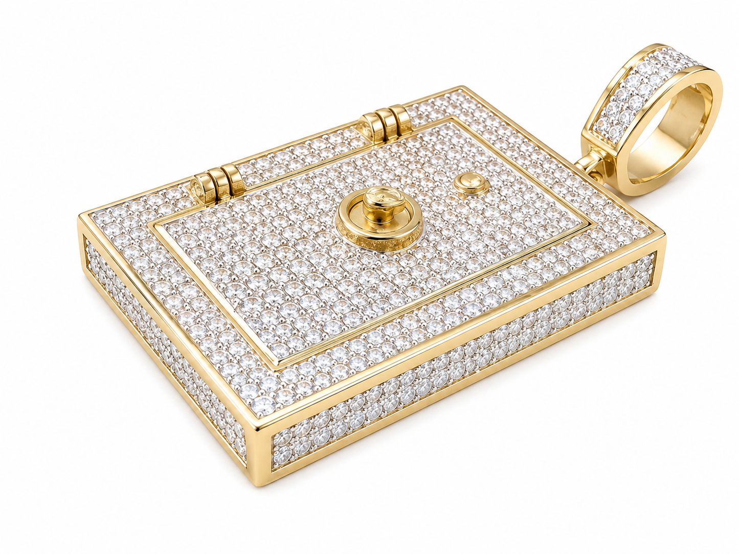 10K Yellow “Safe” Gold Charm 1.18 ct Natural Diamond