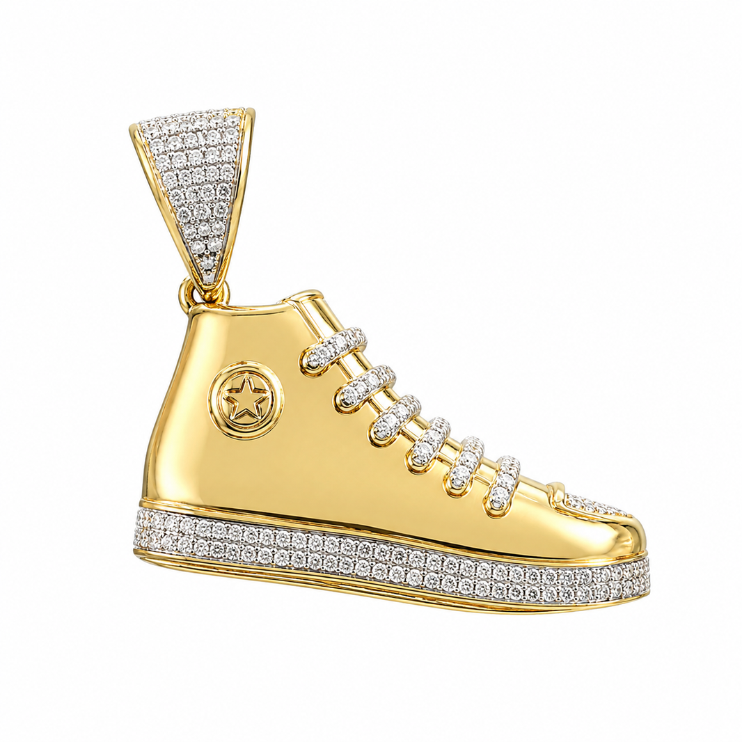 10K Yellow Gold “Sneaker” Charm 0.98 ct Natural Diamond