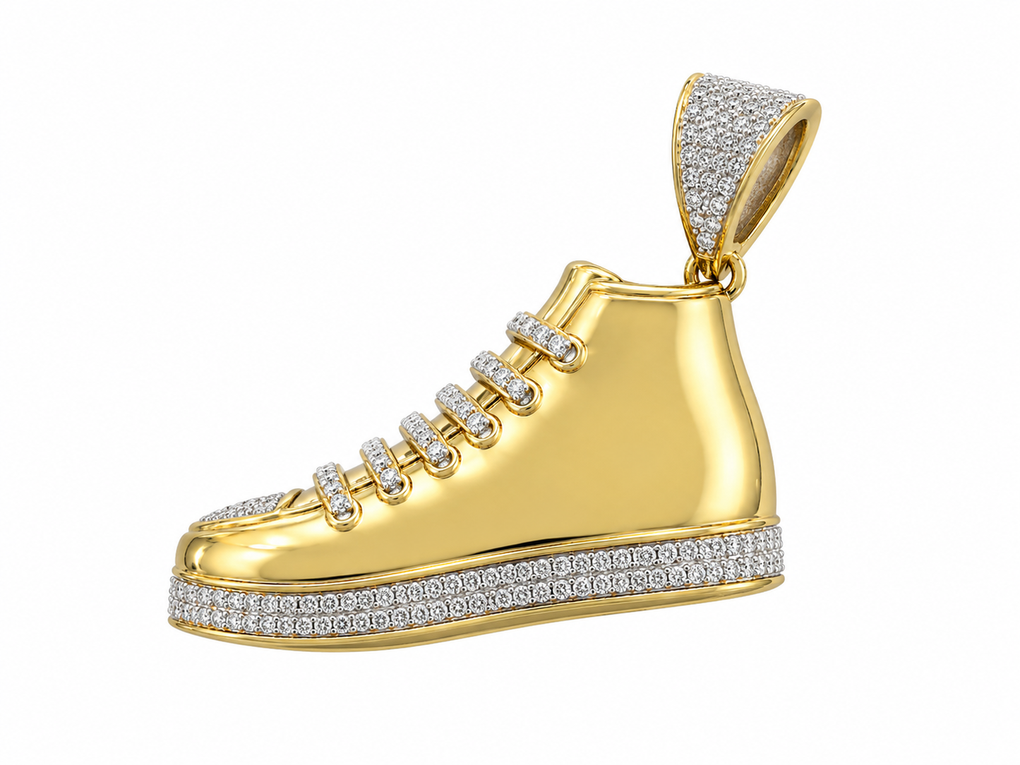 10K Yellow Gold “Sneaker” Charm 0.98 ct Natural Diamond