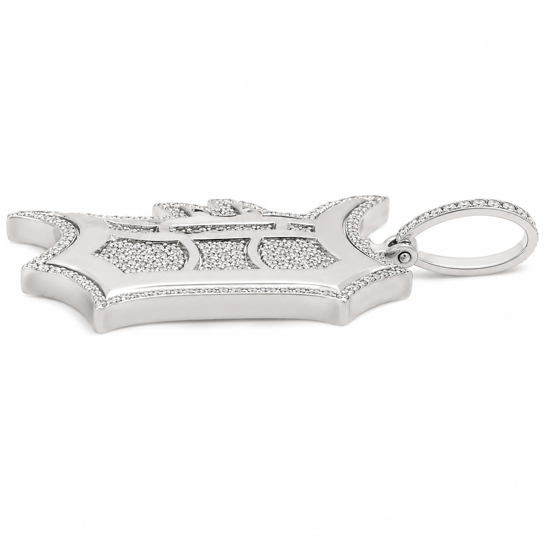 10K White Gold “Detroit” Charm 1.25 ct Natural Diamond