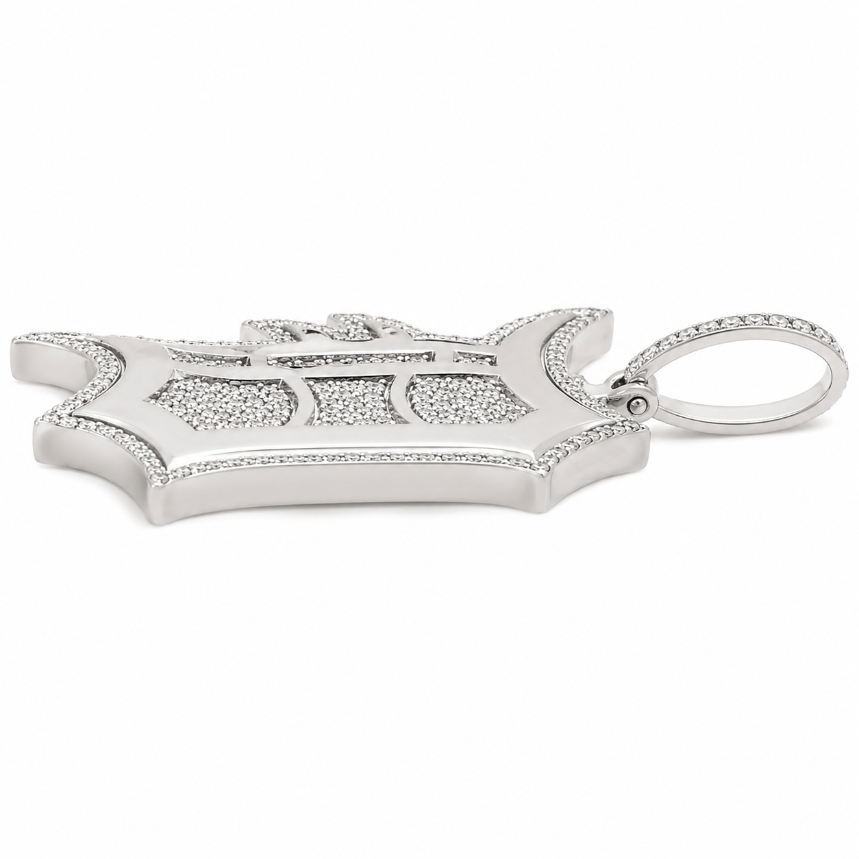 10K White Gold “Detroit” Charm 1.25 ct Natural Diamond