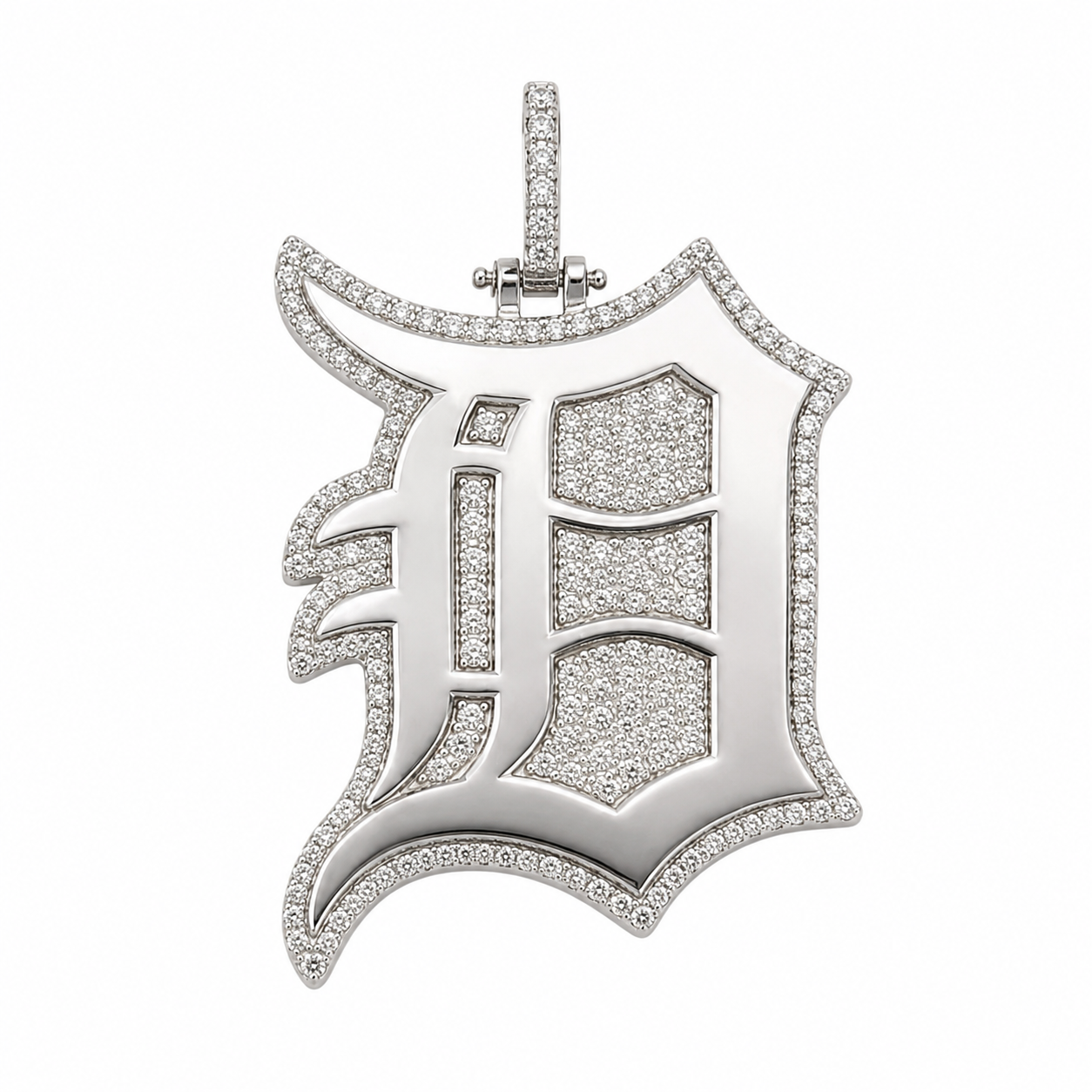 10K White Gold “Detroit” Charm 1.25 ct Natural Diamond