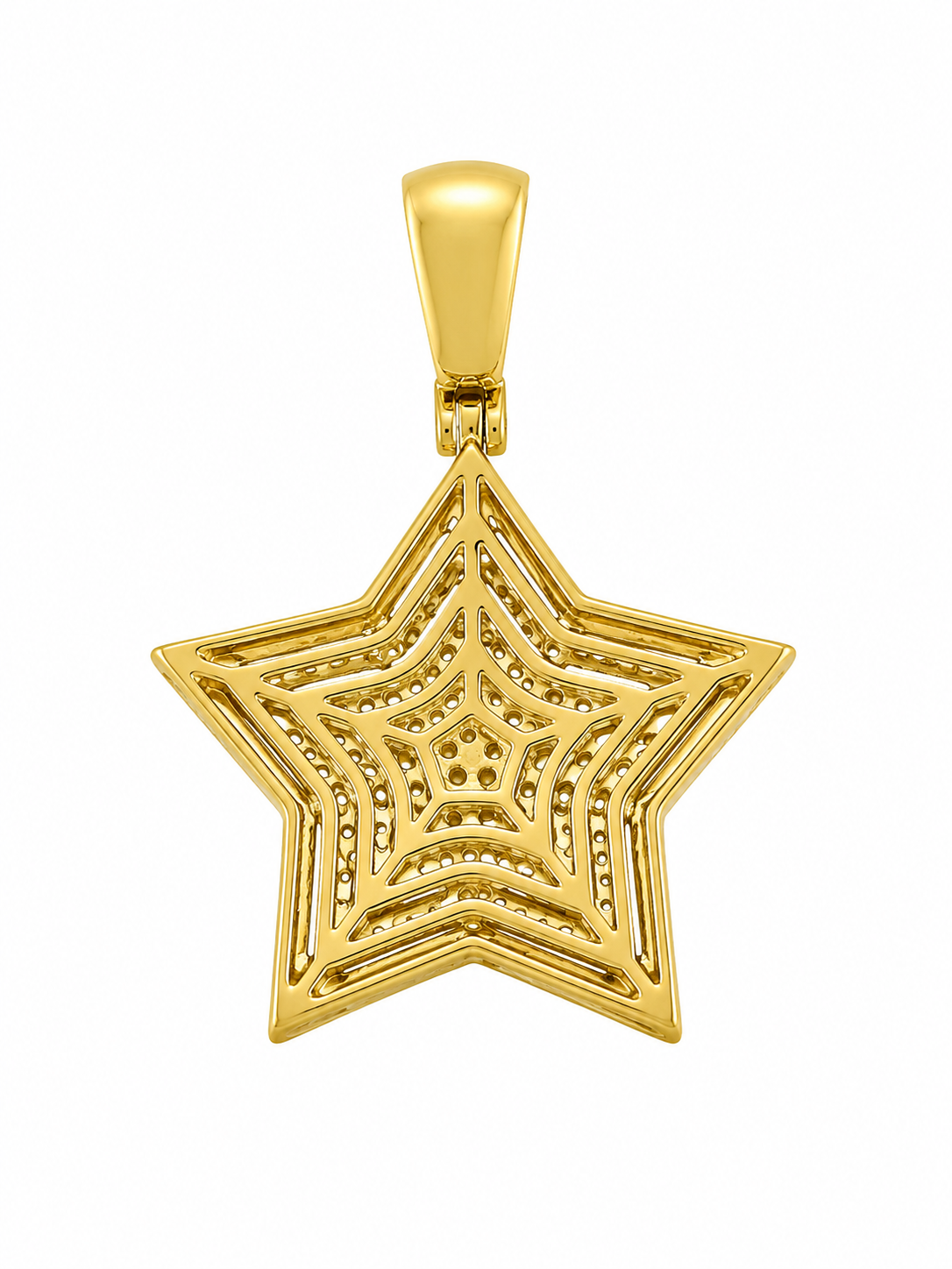14K Yellow Gold 5-Point Star Charm 1.84 ct Natural Diamond