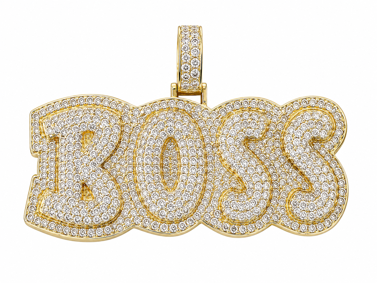10K Two-Tone Gold “Boss” Charm 6.23 ct Natural Diamond