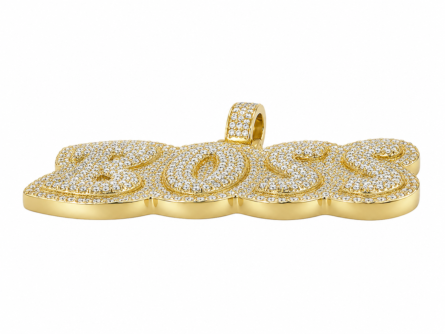 10K Two-Tone Gold “Boss” Charm 6.23 ct Natural Diamond