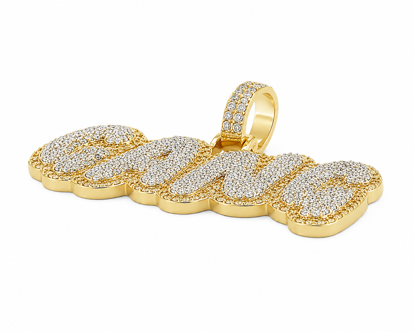 10K Two-Tone Gold “Gang” Charm 2.18 ct Natural Diamond