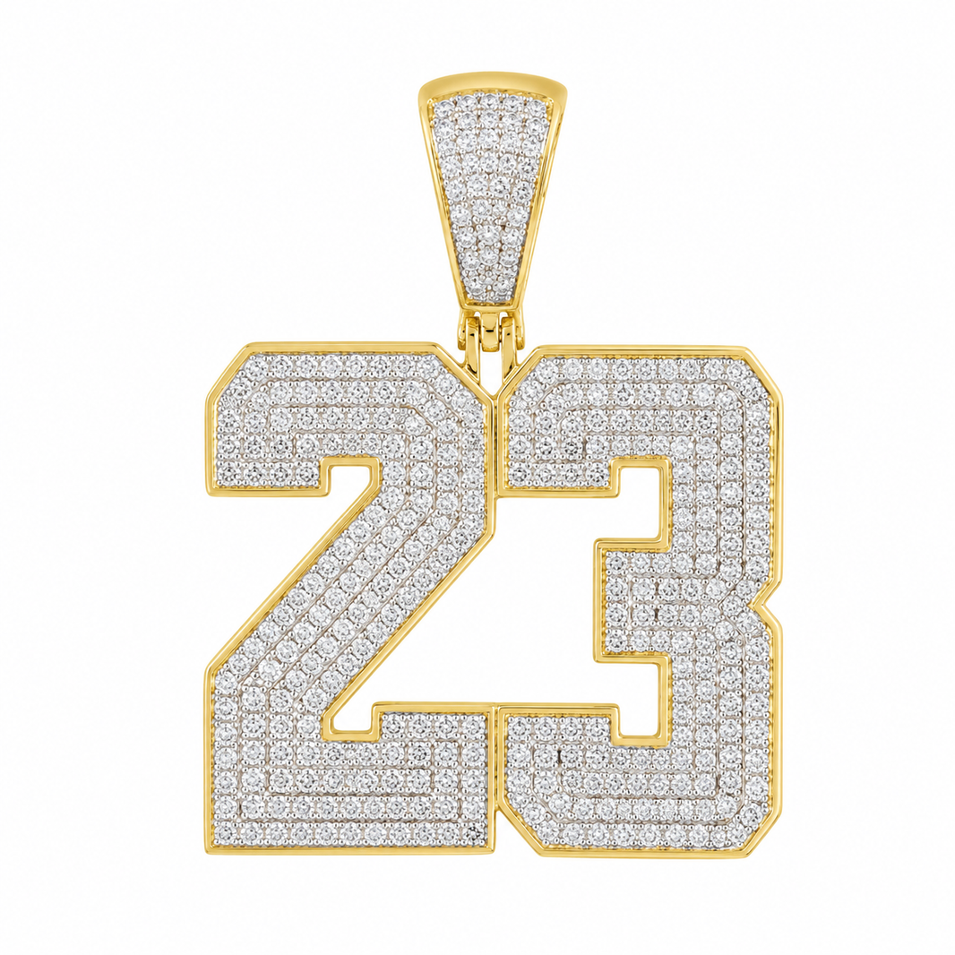 10K Two-Tone Gold “23” Charm 1.00 ct Natural Diamond