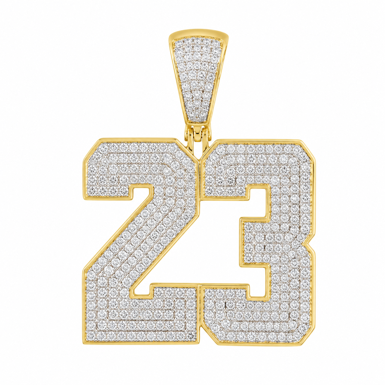 10K Two-Tone Gold “23” Charm 1.00 ct Natural Diamond