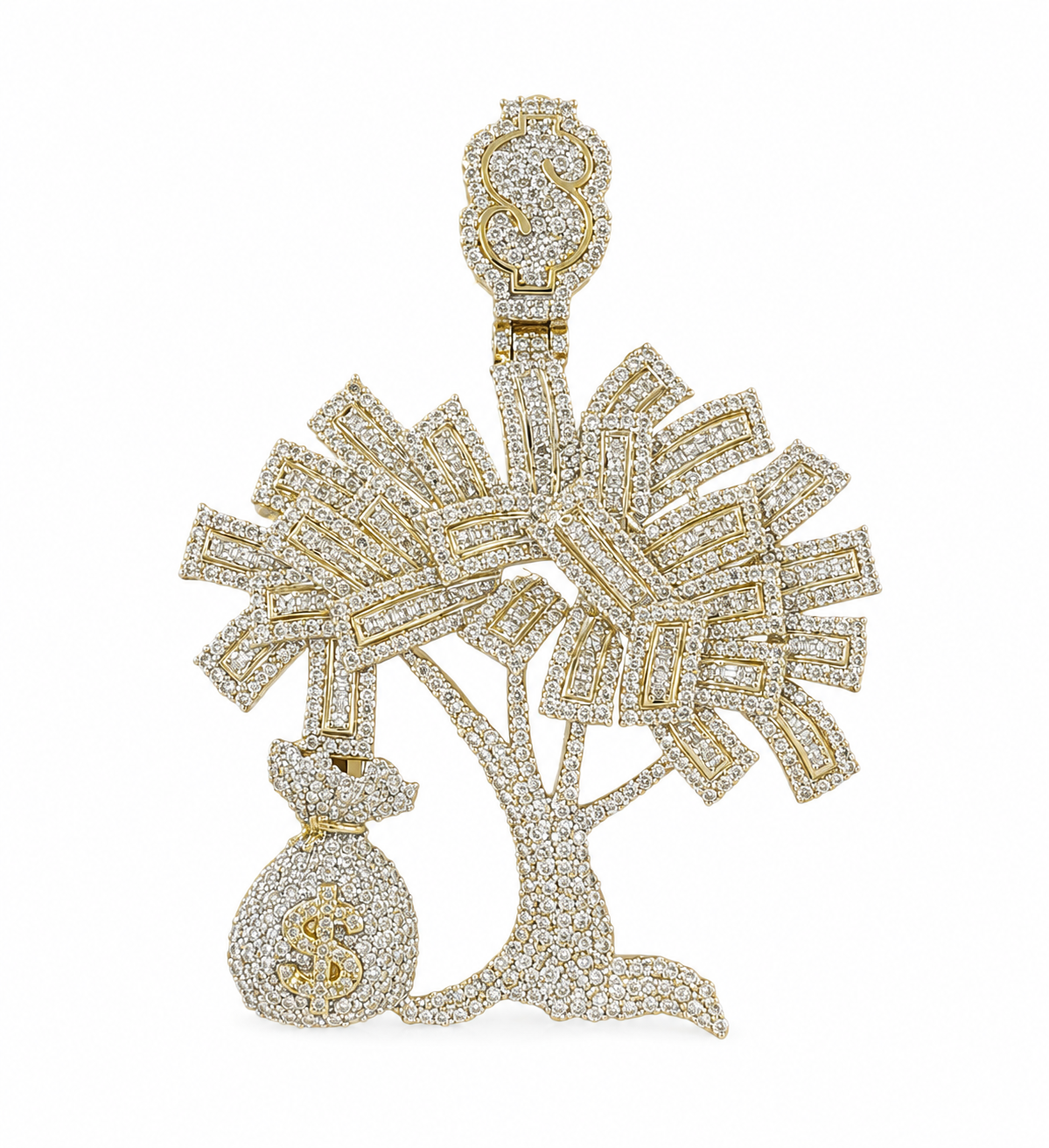 10K Two-Tone Gold “Money Tree” is Charm 2.75 ct Natural Diamond
