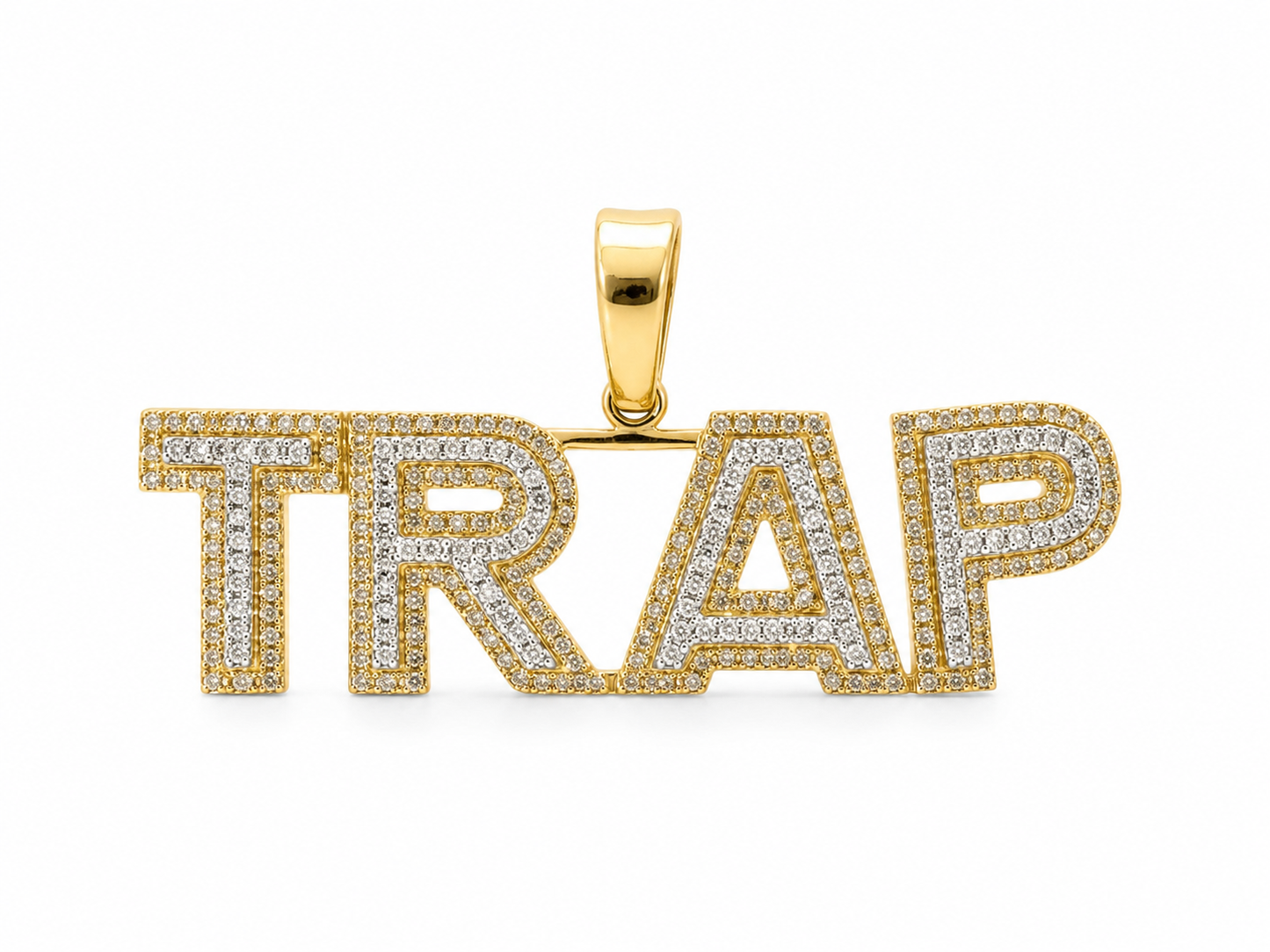 10K Two-Tone Gold “Trap” Charm 0.51 ct Natural Diamond