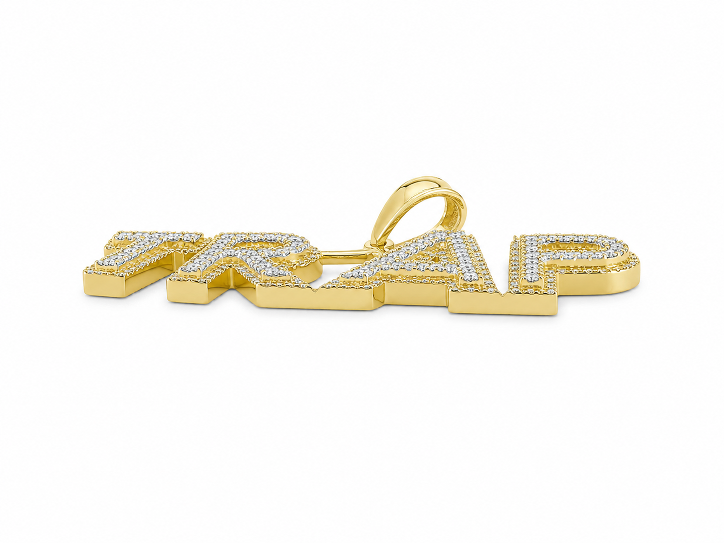 10K Two-Tone Gold “Trap” Charm 0.51 ct Natural Diamond