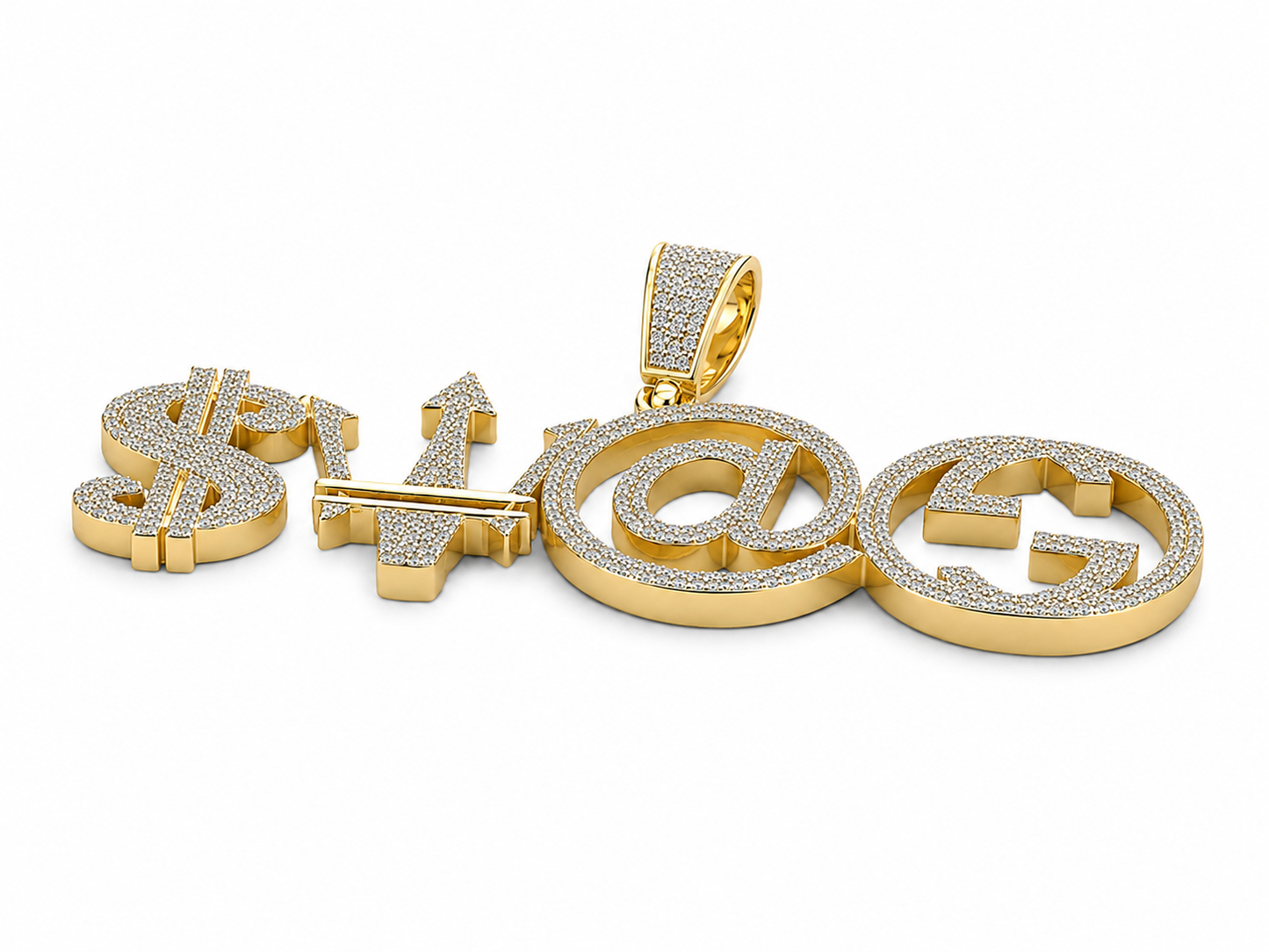10K Two-Tone Gold “Swag” Charm 1.10 ct Natural Diamond