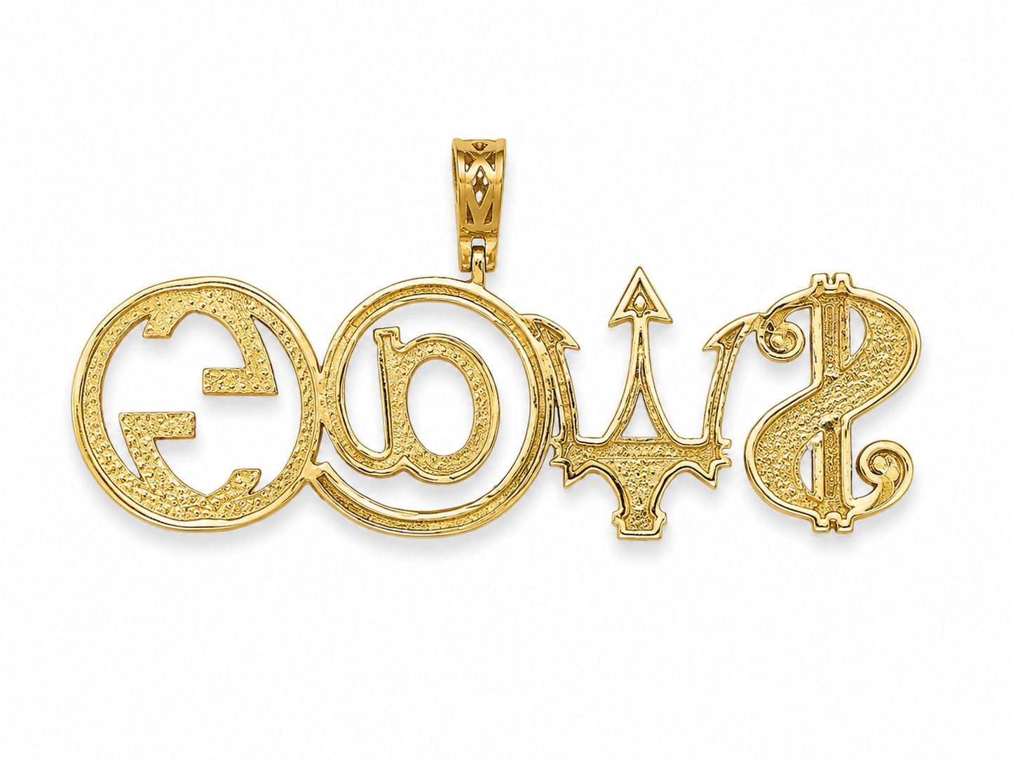 10K Two-Tone Gold “Swag” Charm 1.10 ct Natural Diamond