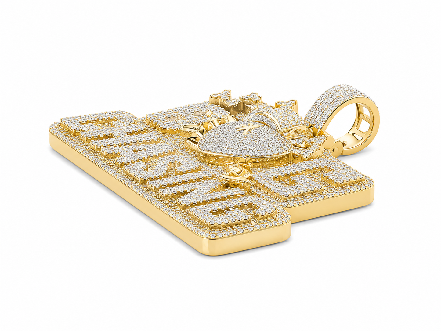 10K Two-Tone Gold “Bag Chasing” Charm 1.35 ct Natural Diamond