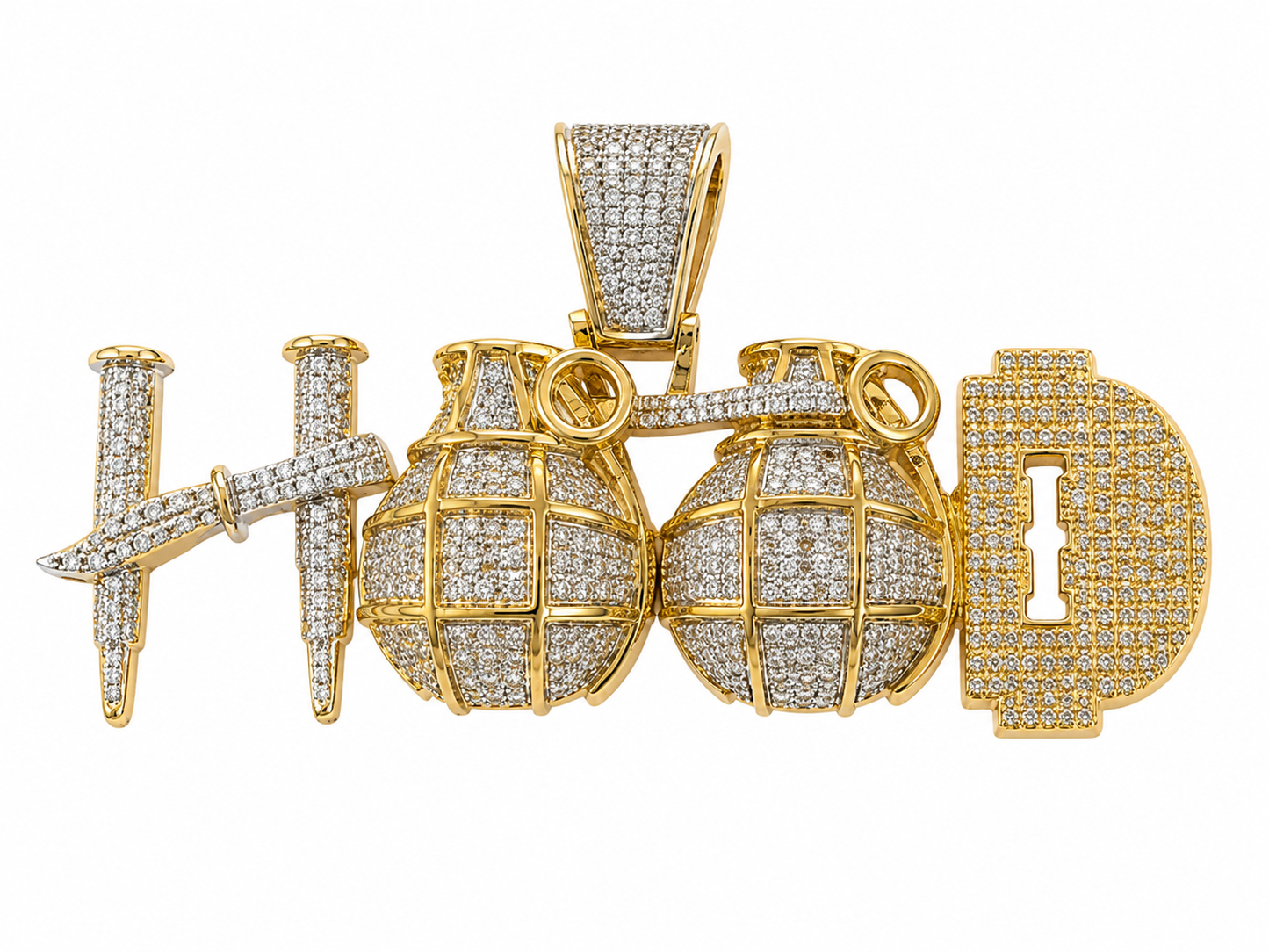 10K Two-Tone Gold “Hood” Charm 0.89 ct Natural Diamond