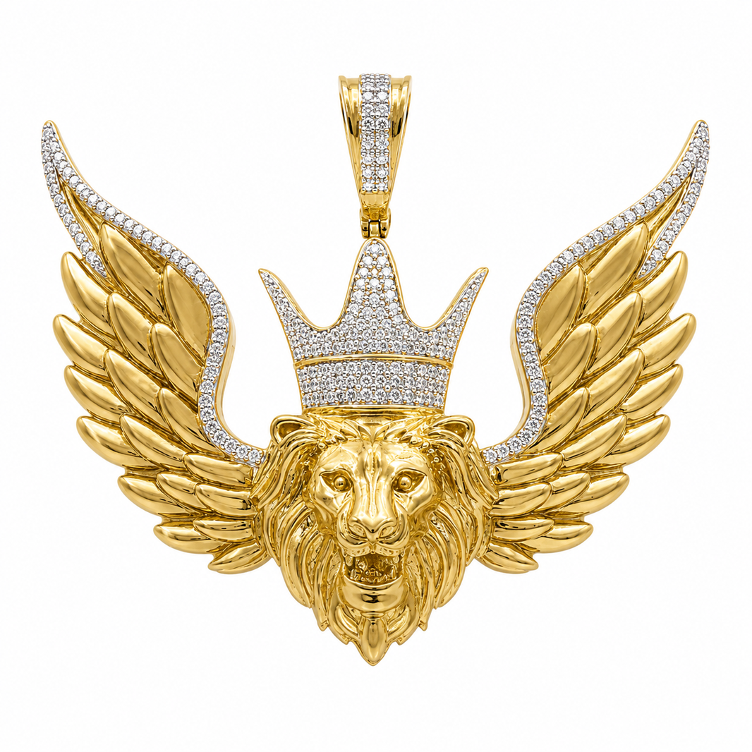 10K Yellow Gold “Lion” Charm 0.55 ct Natural Diamond