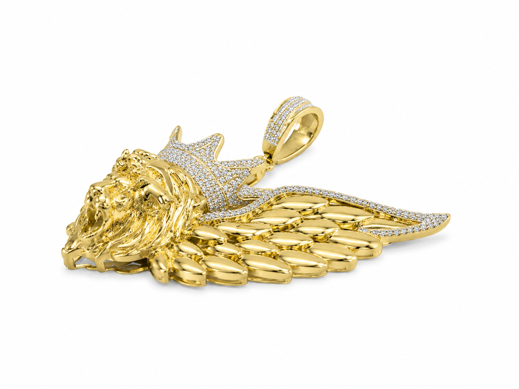 10K Yellow Gold “Lion” Charm 0.55 ct Natural Diamond