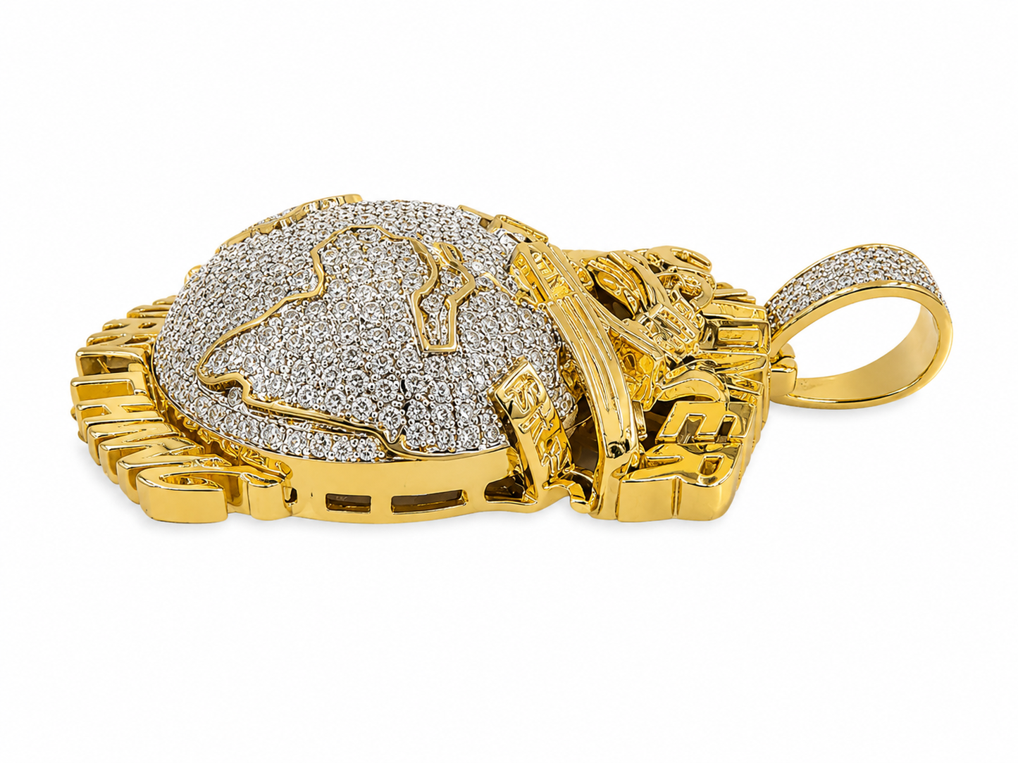 10K Two-Tone Gold "Money Over Everything" Charm 0.89 ct Natural Diamond