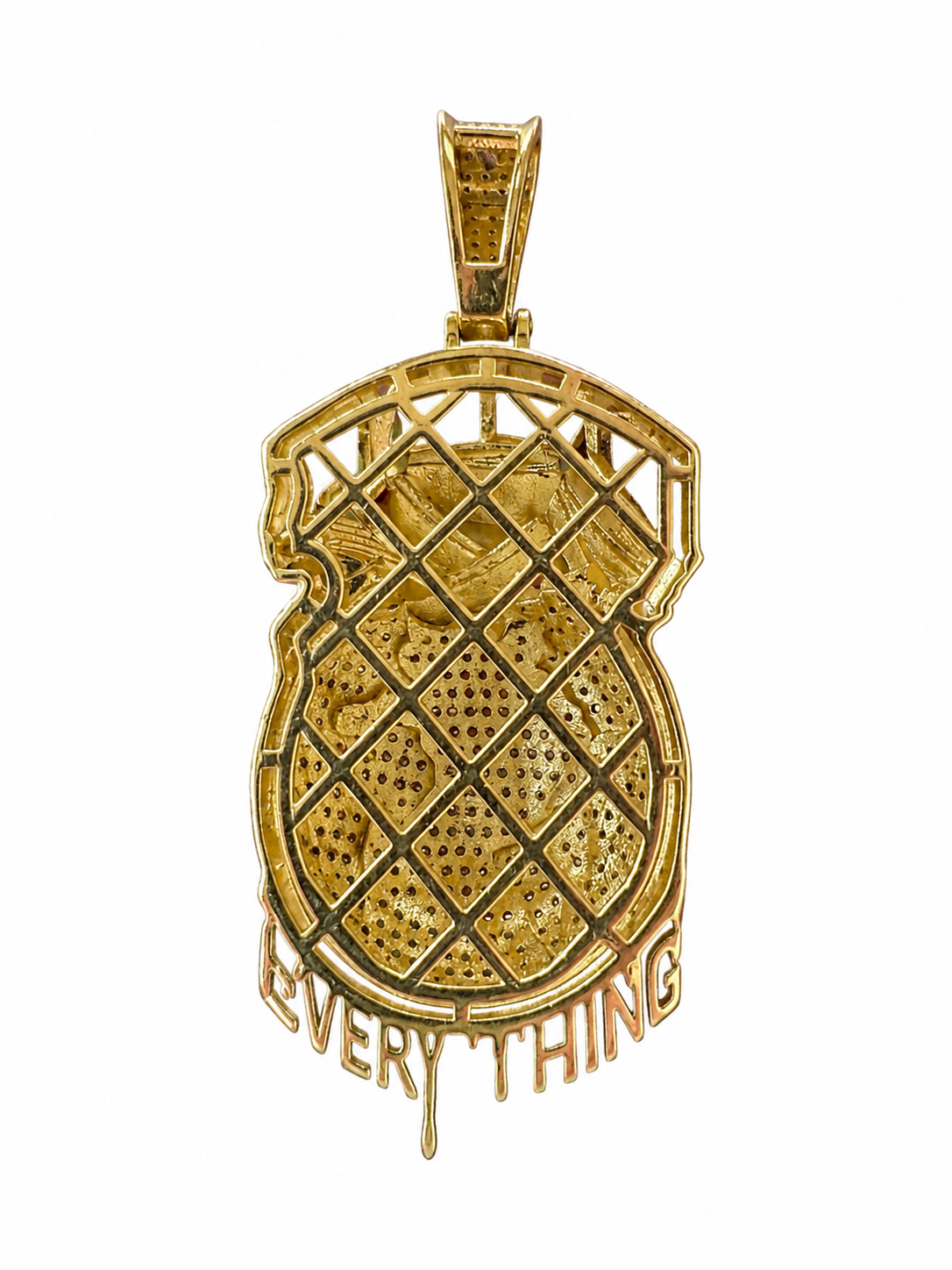 10K Two-Tone Gold "Money Over Everything" Charm 0.89 ct Natural Diamond