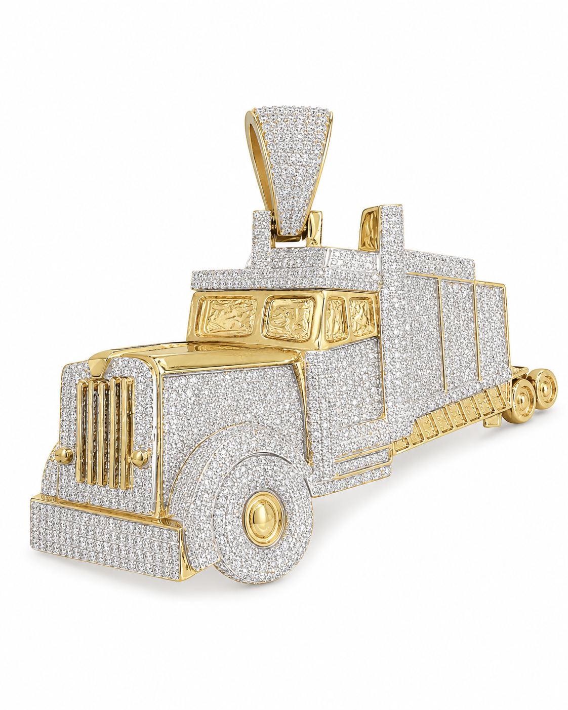10K Yellow Gold “Truck” Charm 1.62 ct Natural Diamond